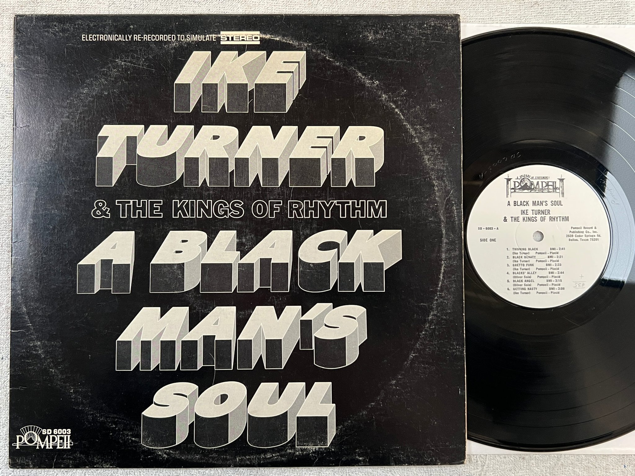 Omslagsbild för skivan IKE TURNER a black man's soul LP -69 US POMPEII SD 6003 breaks !!!