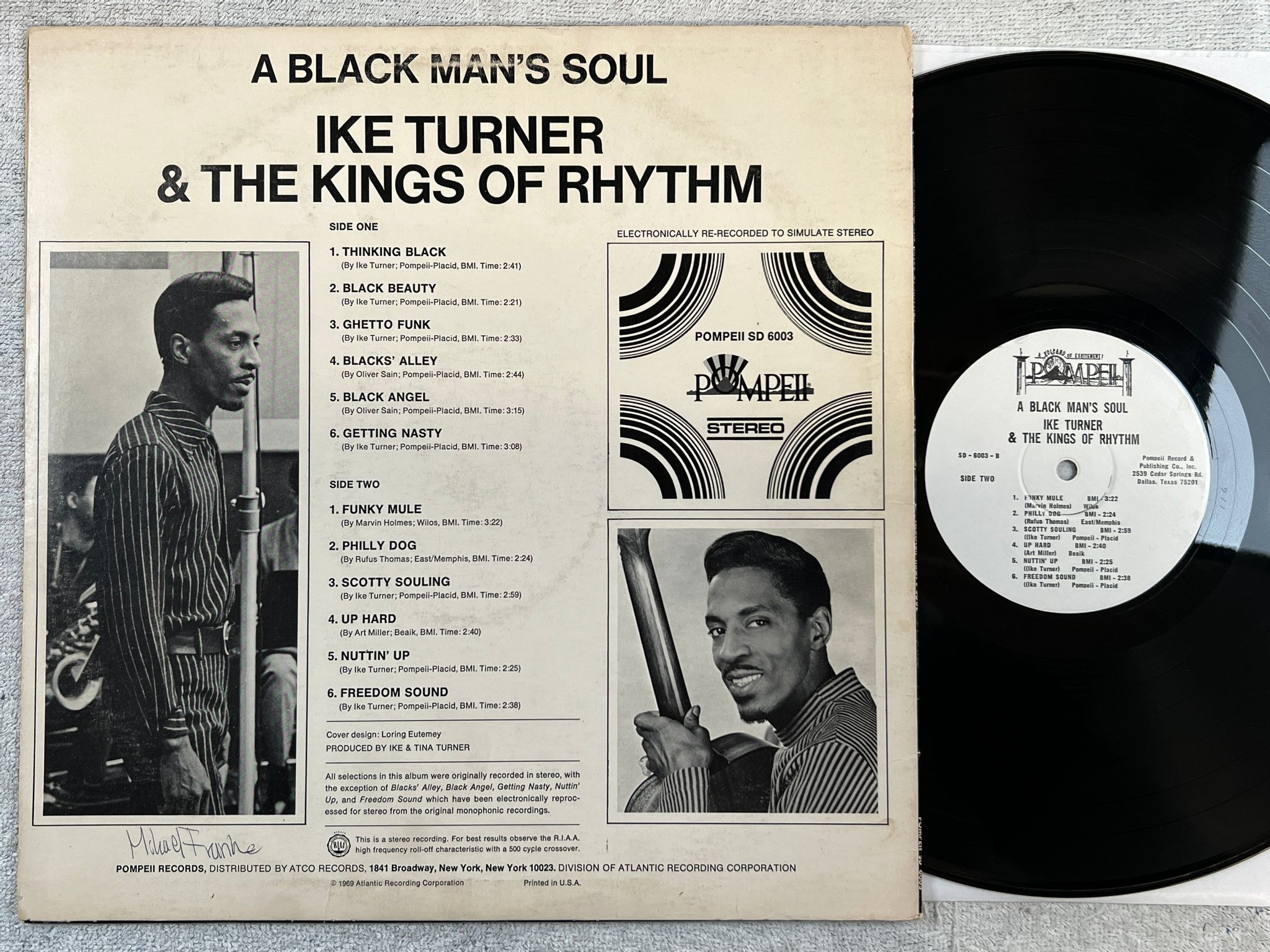 Omslagsbild för skivan IKE TURNER a black man's soul LP -69 US POMPEII SD 6003 breaks !!!