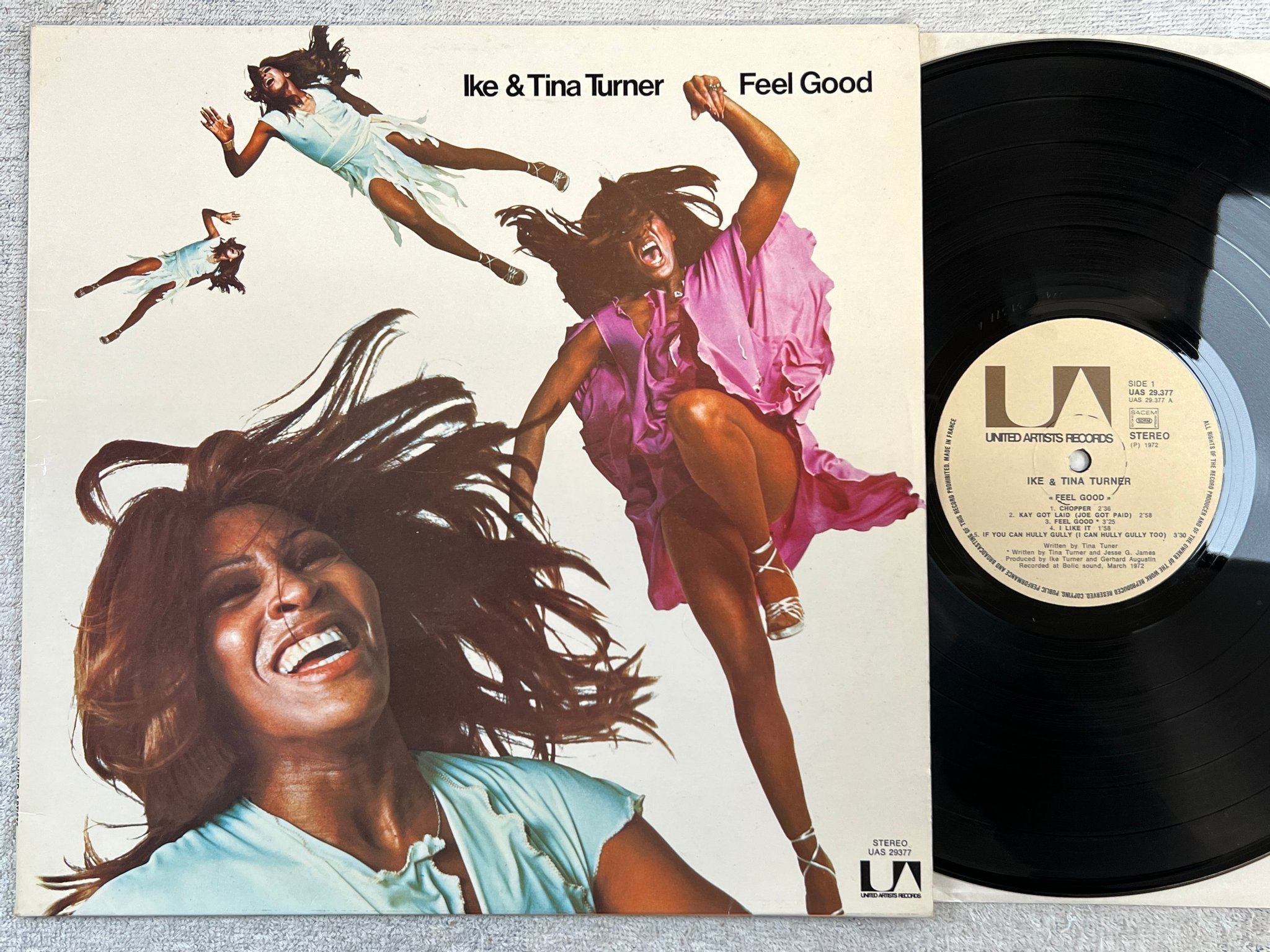 Omslagsbild för skivan IKE & TINA TURNER feel good LP -72 Fra UNITED ARTISTS UAS 29377
