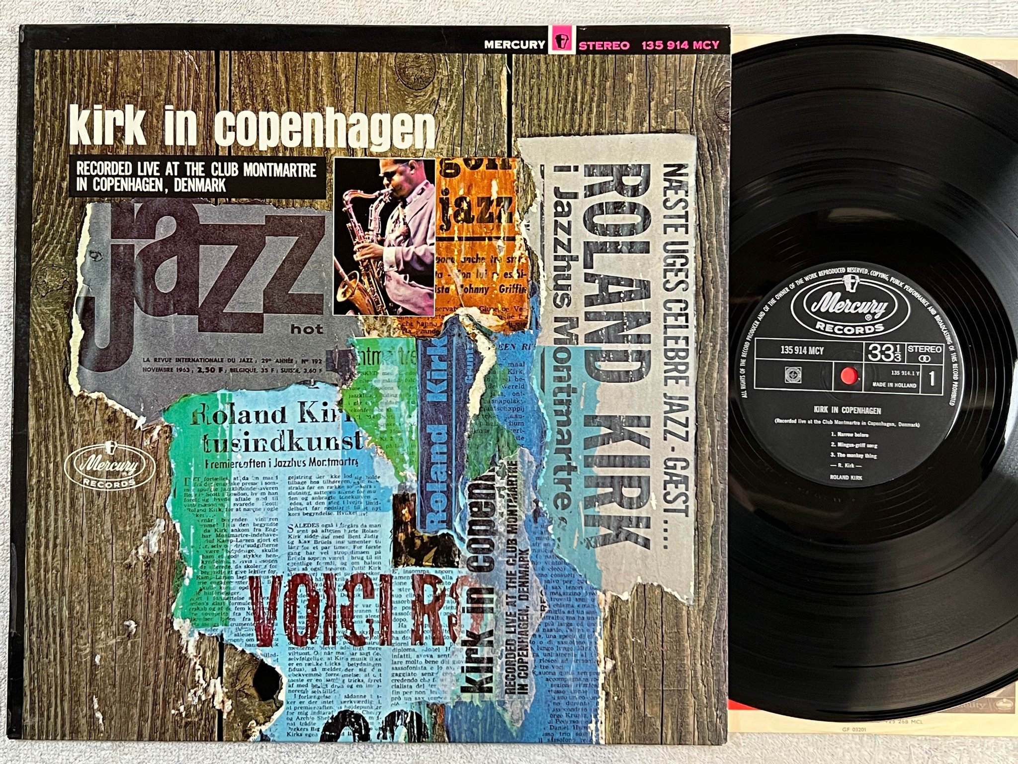 Omslagsbild för skivan ROLAND KIRK in Copenhagen LP -64 Hol MERCURY 135 914 MCY