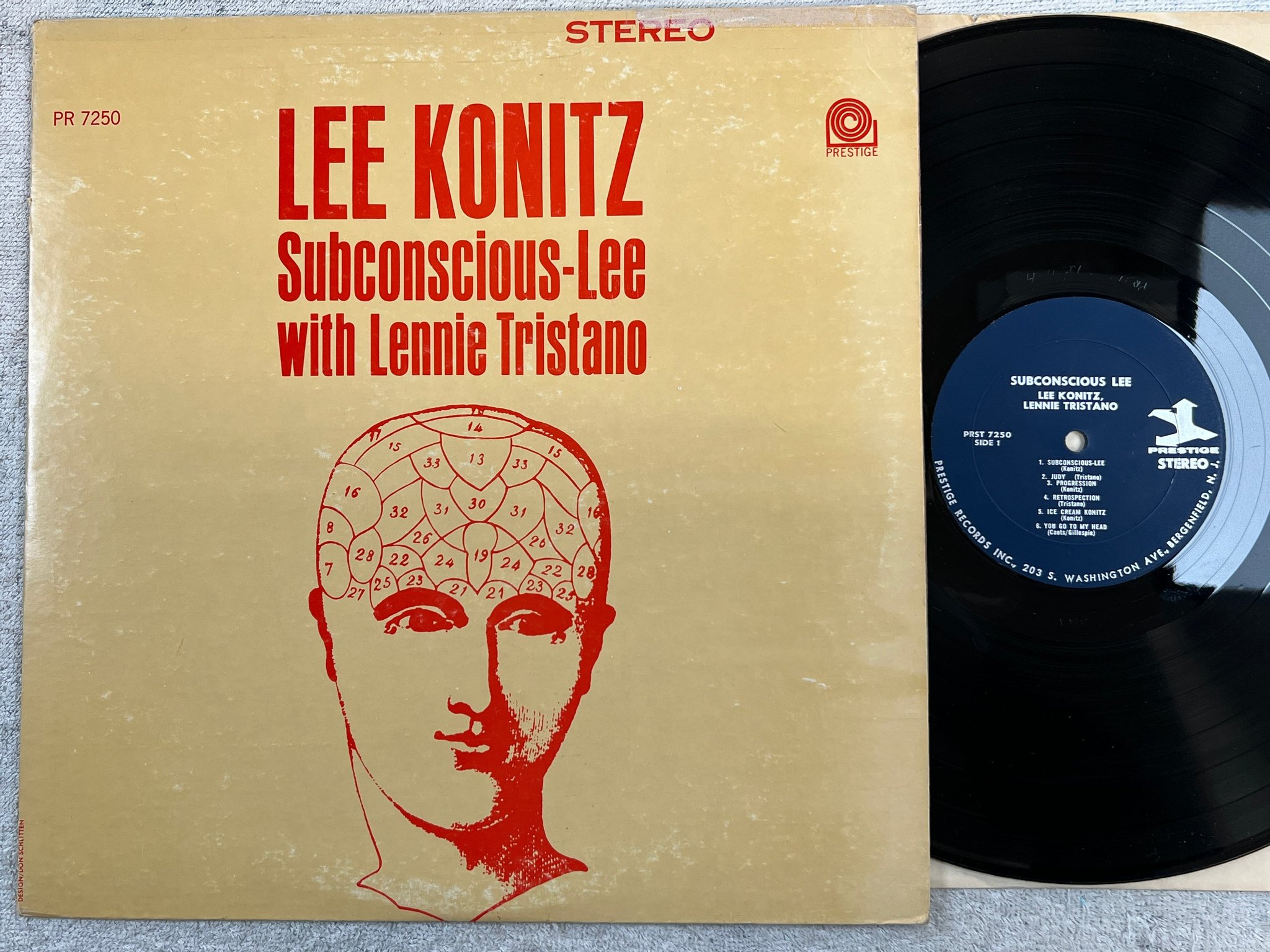 Omslagsbild för skivan LEE KONITZ Subconscious-Lee LP -55/64 us PRESTIGE PRST 7250