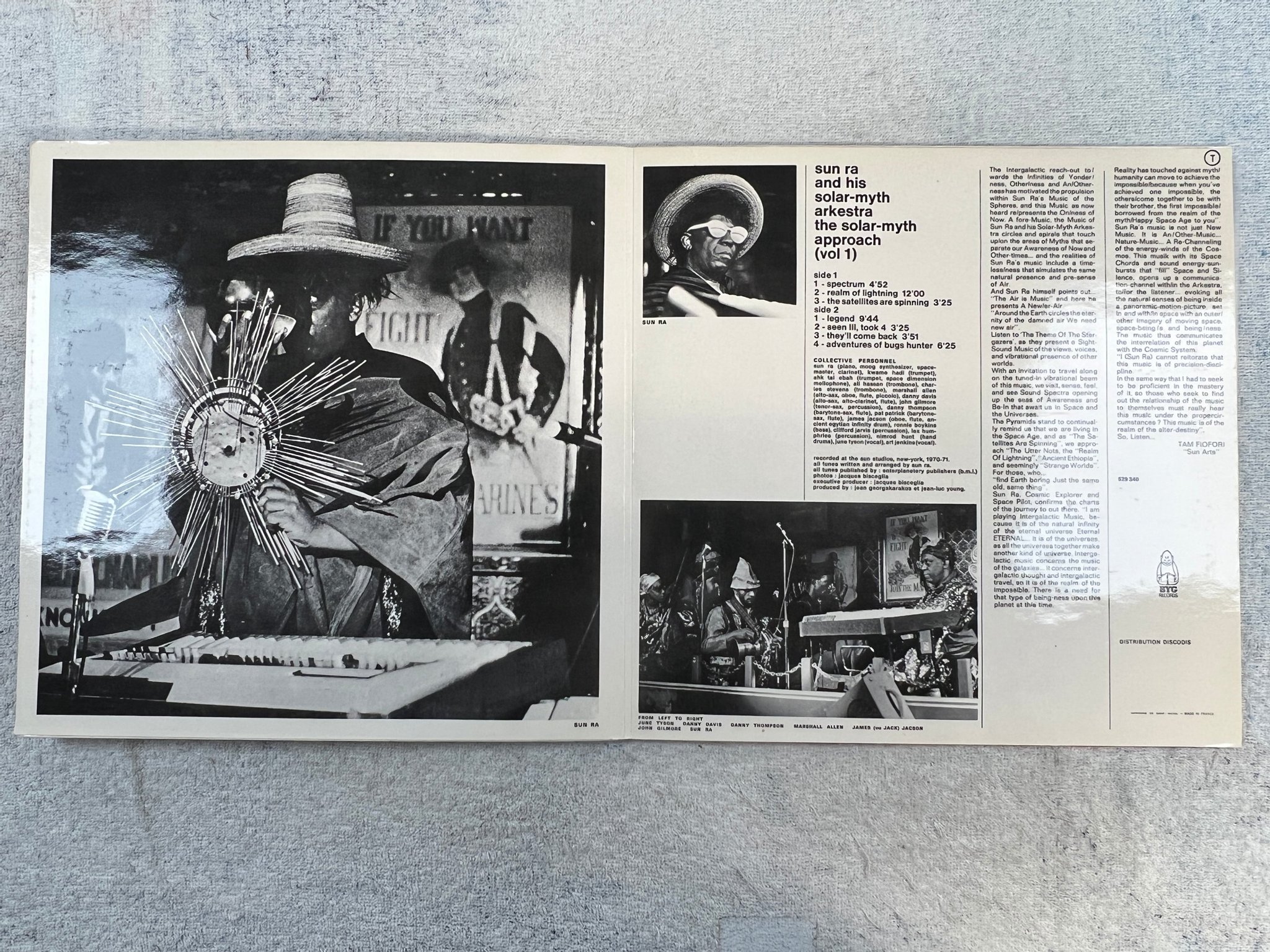 Omslagsbild för skivan SUN RA & HIS SOLAR-MYTH ARKESTRA LP -72 Fra BYG 529 340 free jazz