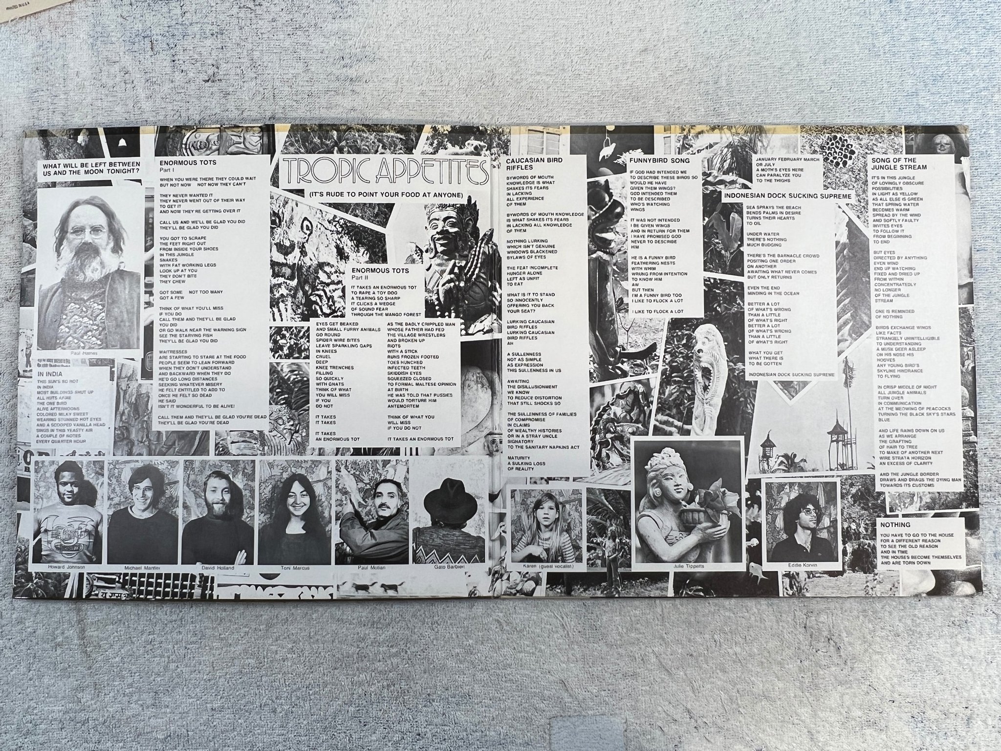 Omslagsbild för skivan CARLA BLEY tropic appetites LP -74 Ger WATT / 1 