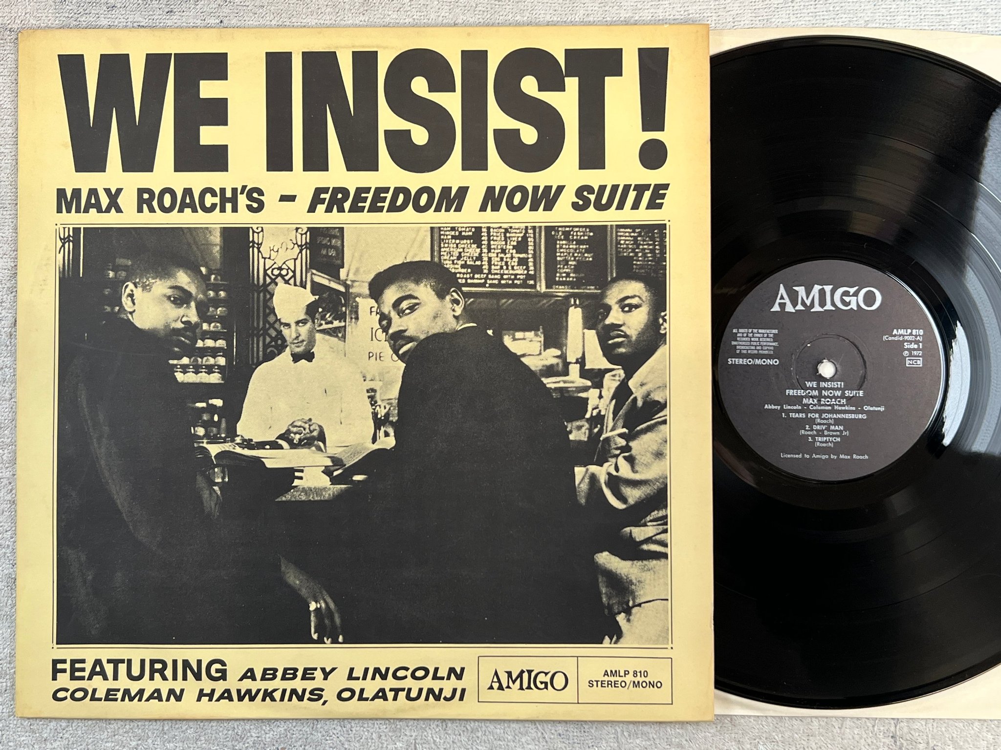 Omslagsbild för skivan MAX ROACH we insist! Freedom now suite LP -72 Swe AMIGO AMLP 810