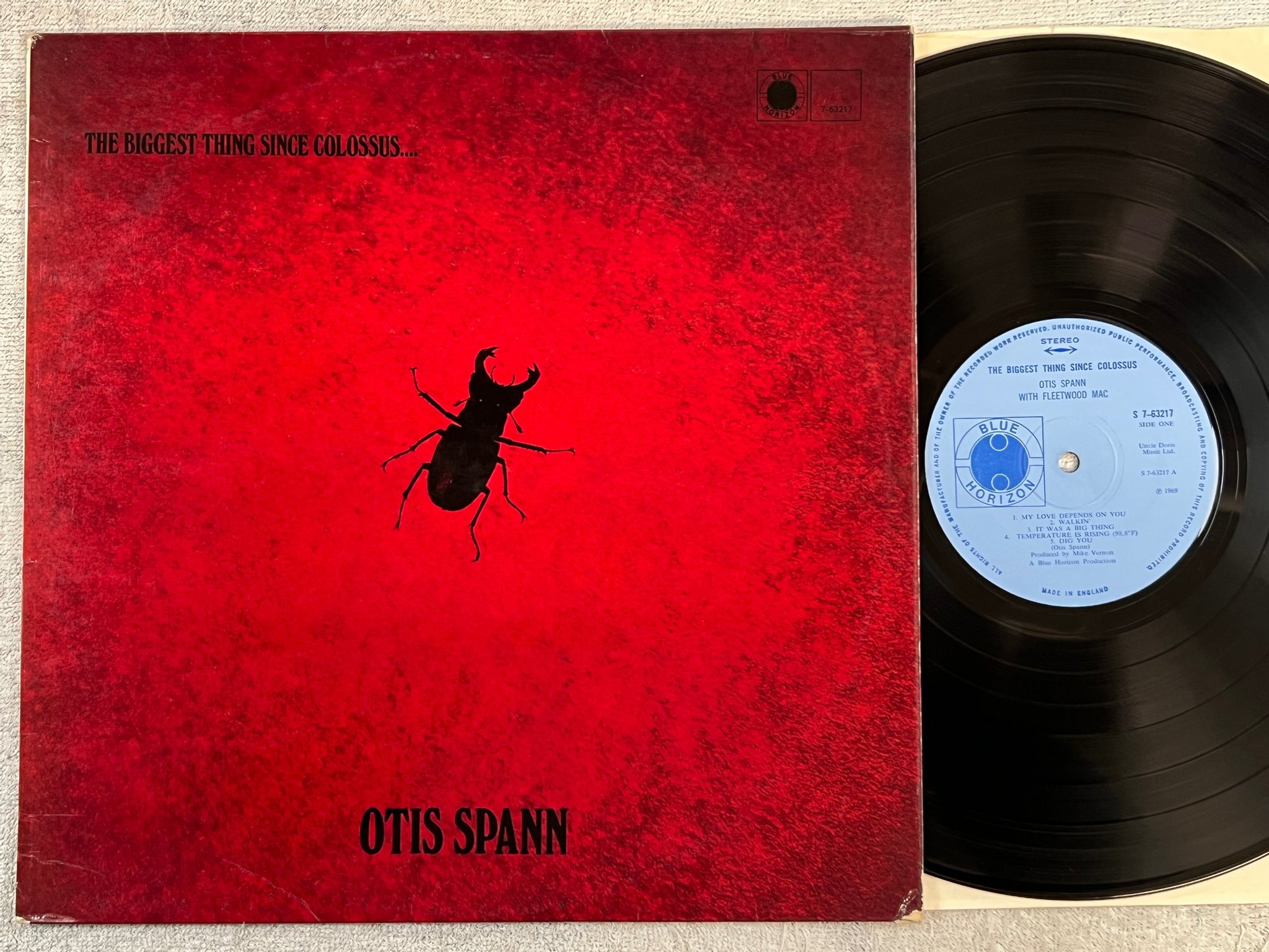 Omslagsbild för skivan OTIS SPANN w/ Fleetwood Mac the biggest thing... LP -69 UK BLUE HORIZON S7-63217