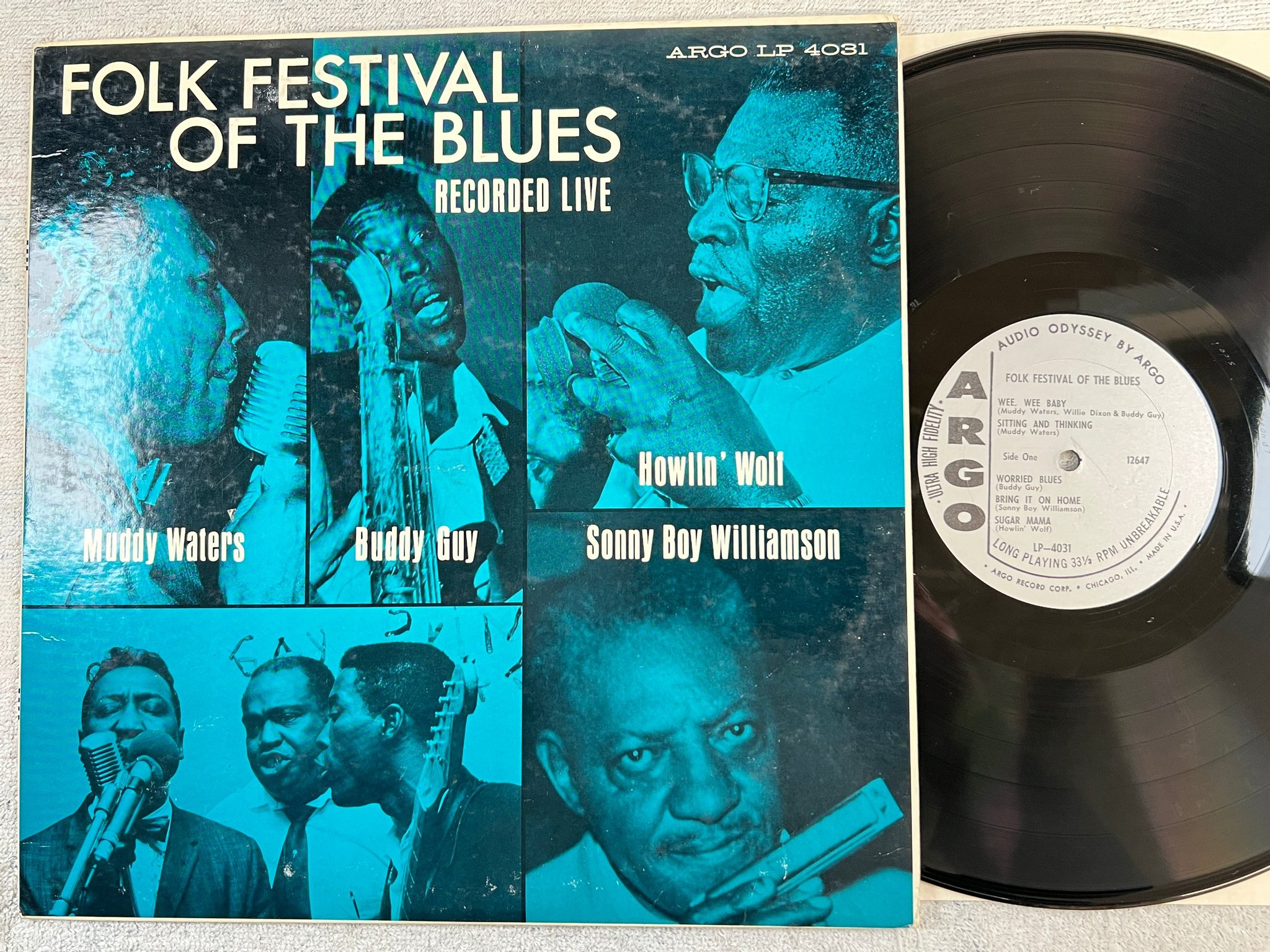 Omslagsbild för skivan V/A folk festival of the blues LP -63 US ARGO LP 4031 ** RARE ** 