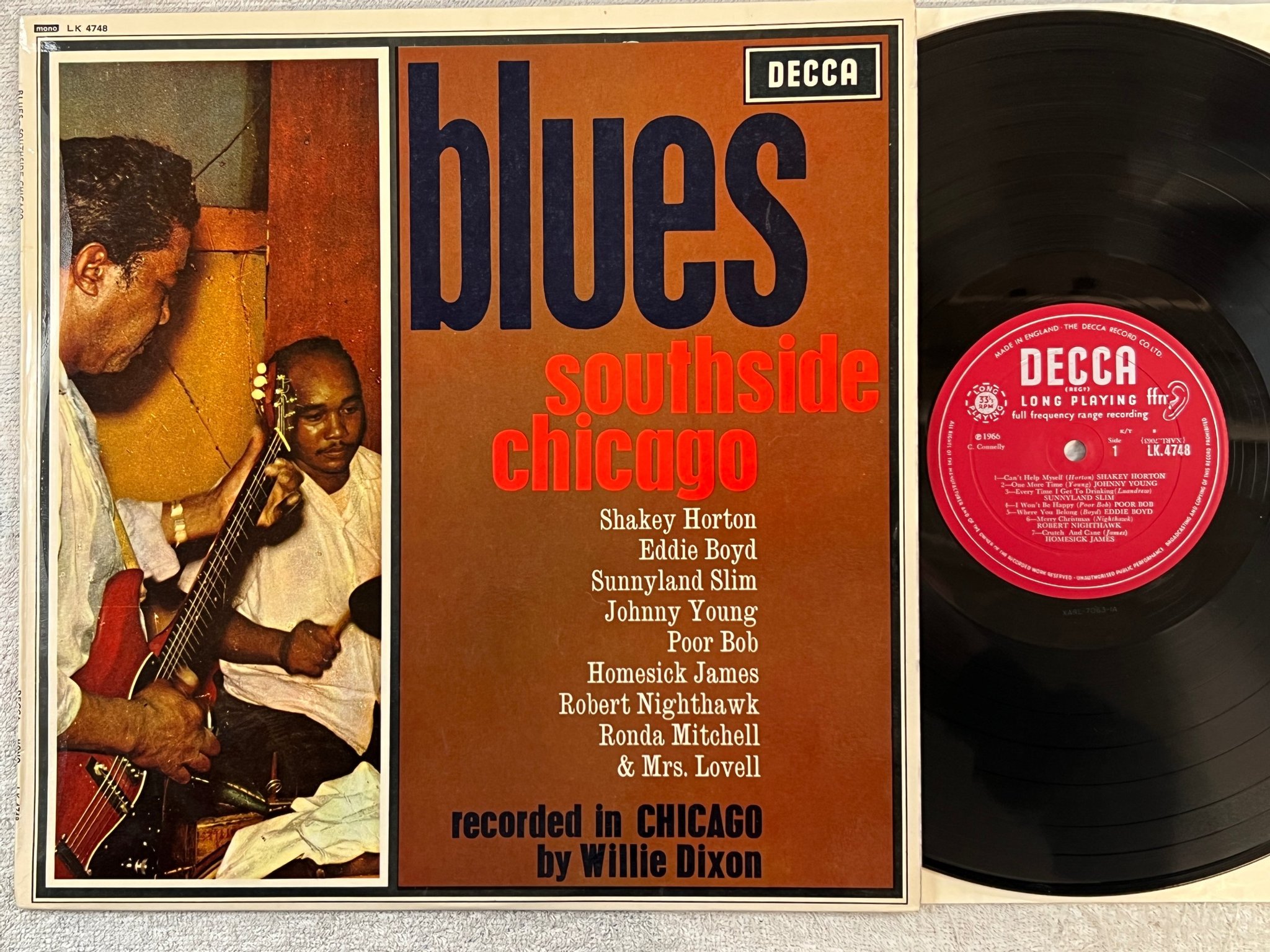 Omslagsbild för skivan V/A Blues Southside Chicago LP -66 UK DECCA LK 4748