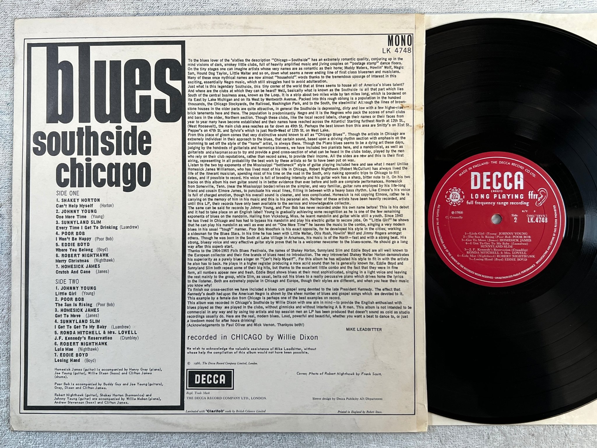 Omslagsbild för skivan V/A Blues Southside Chicago LP -66 UK DECCA LK 4748