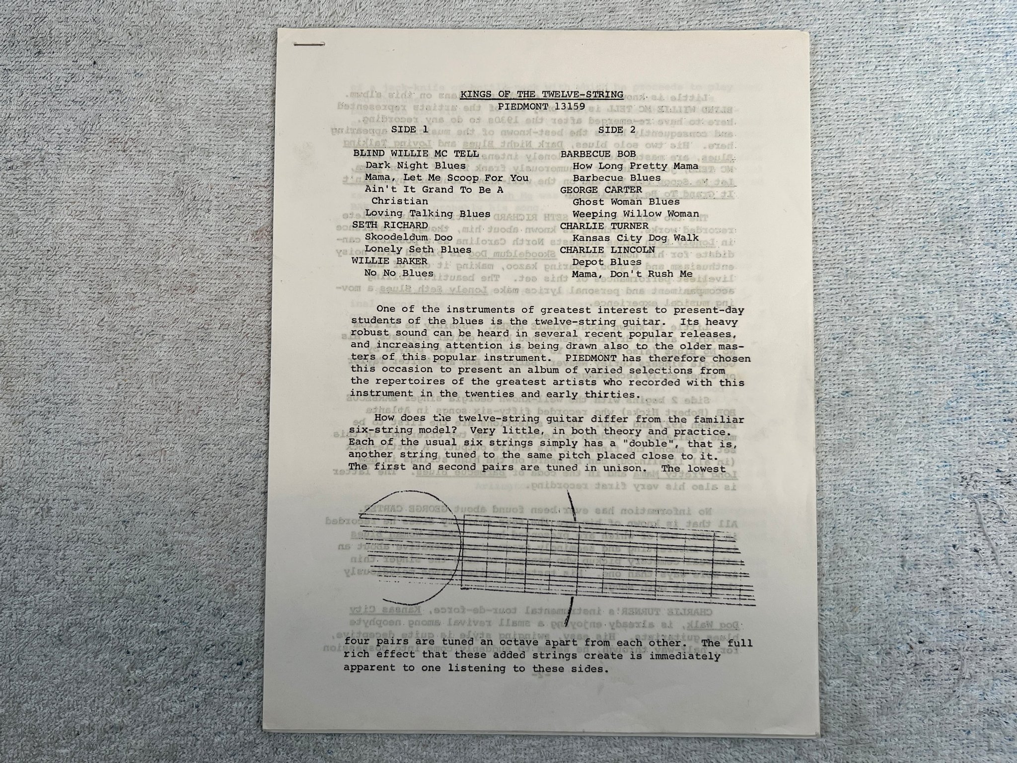 Omslagsbild för skivan V/A Kings Of The Twelve String LP -64 US piedmont PLP 13159 blues