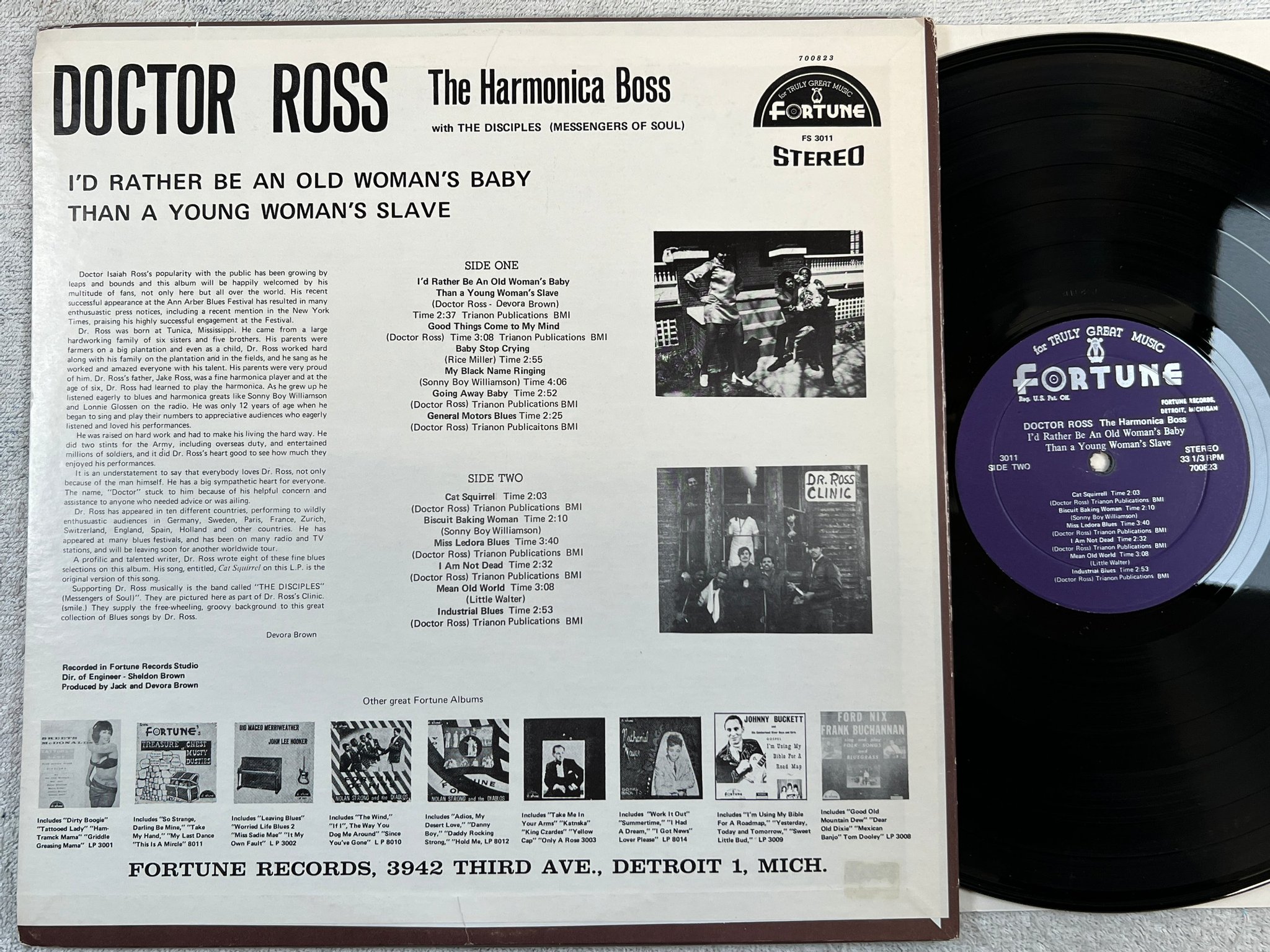 Omslagsbild för skivan DOCTOR ROSS I'd Rather Be An Old Woman's Baby LP -70 US FORTUNE 700823 ** rare *