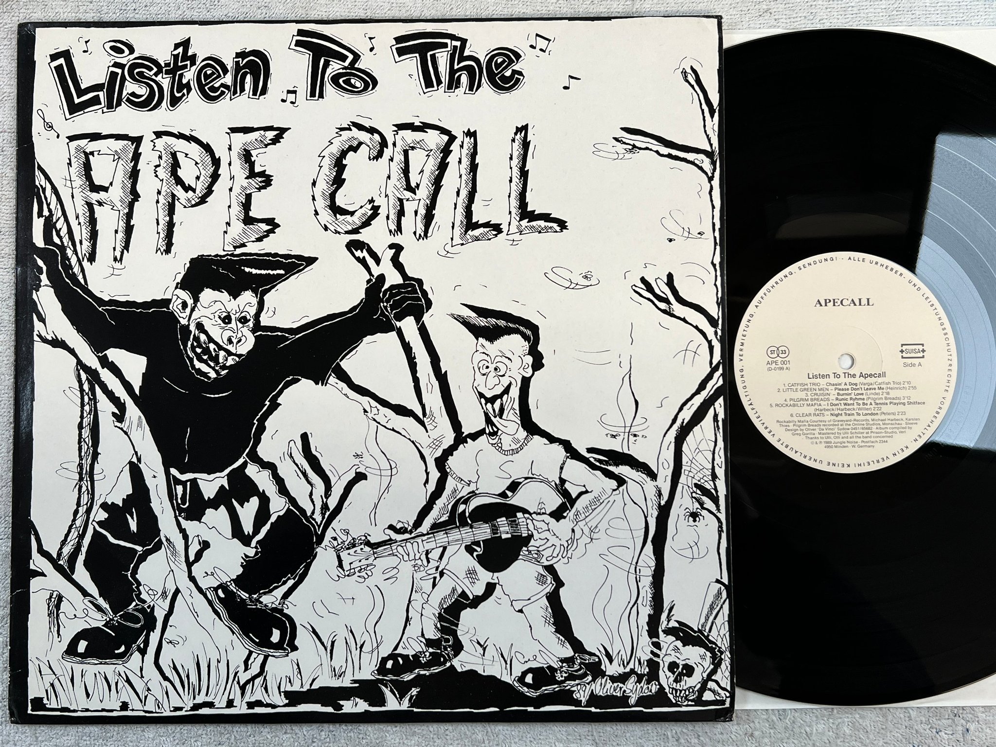 Omslagsbild för skivan APECALL listen to the apecall LP -89 JUNGLE NOISE APECALL 001 rockabilly ** RARE