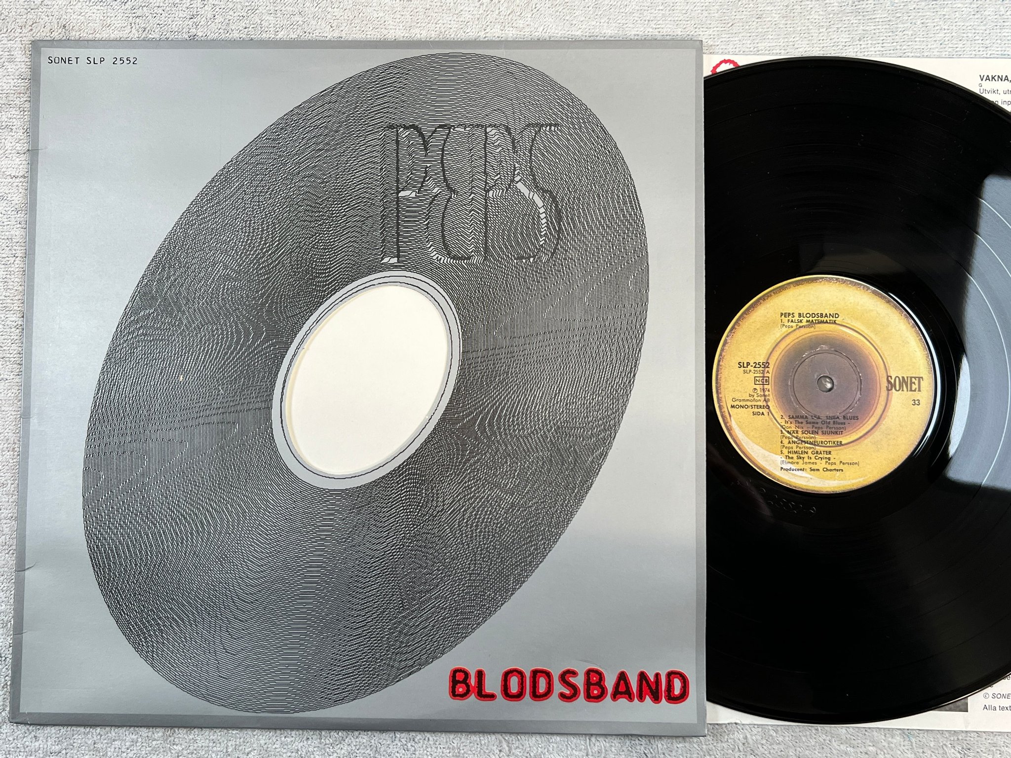 Omslagsbild för skivan PEPS BLODSBAND LP -74 Swe SONET SLP 2552
