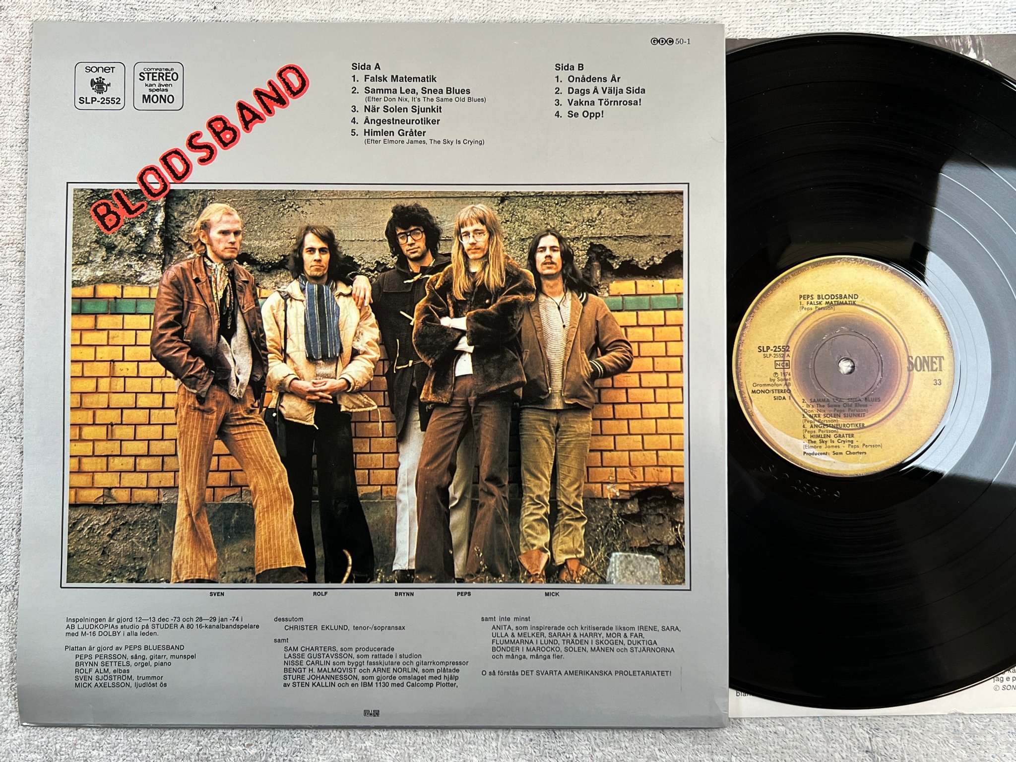 Omslagsbild för skivan PEPS BLODSBAND LP -74 Swe SONET SLP 2552