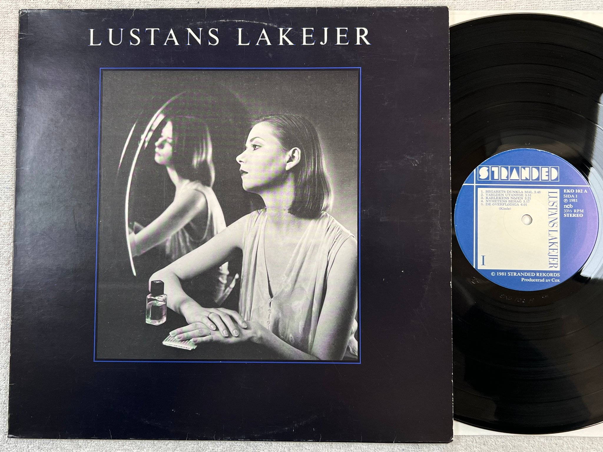 Omslagsbild för skivan LUSTANS LAKEJER s/t LP -81 Swe STRANDED REKORDS EKO-102
