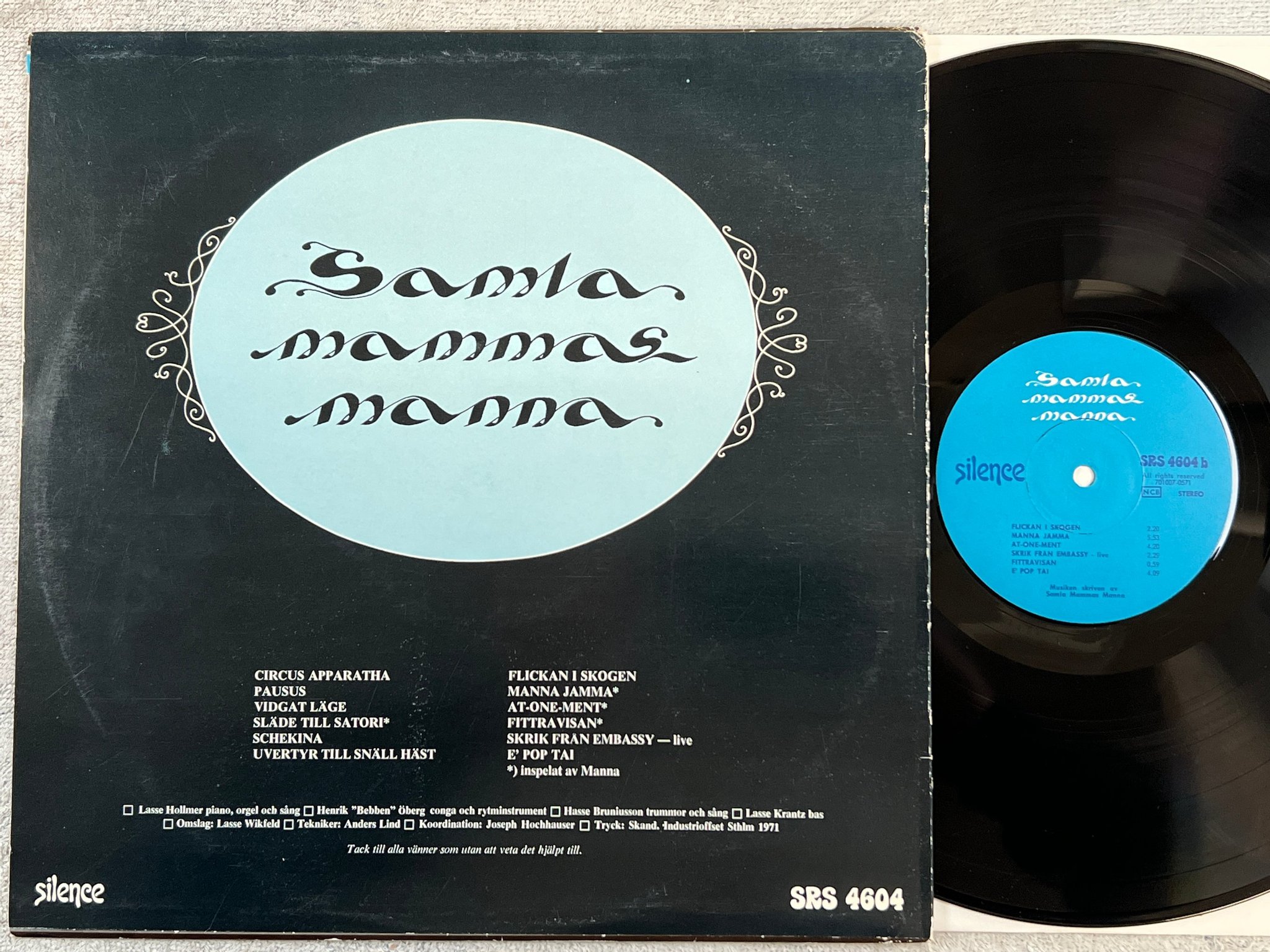Omslagsbild för skivan SAMLA MAMMAS MANNA s/t LP -70 SILENCE SRS 4604 