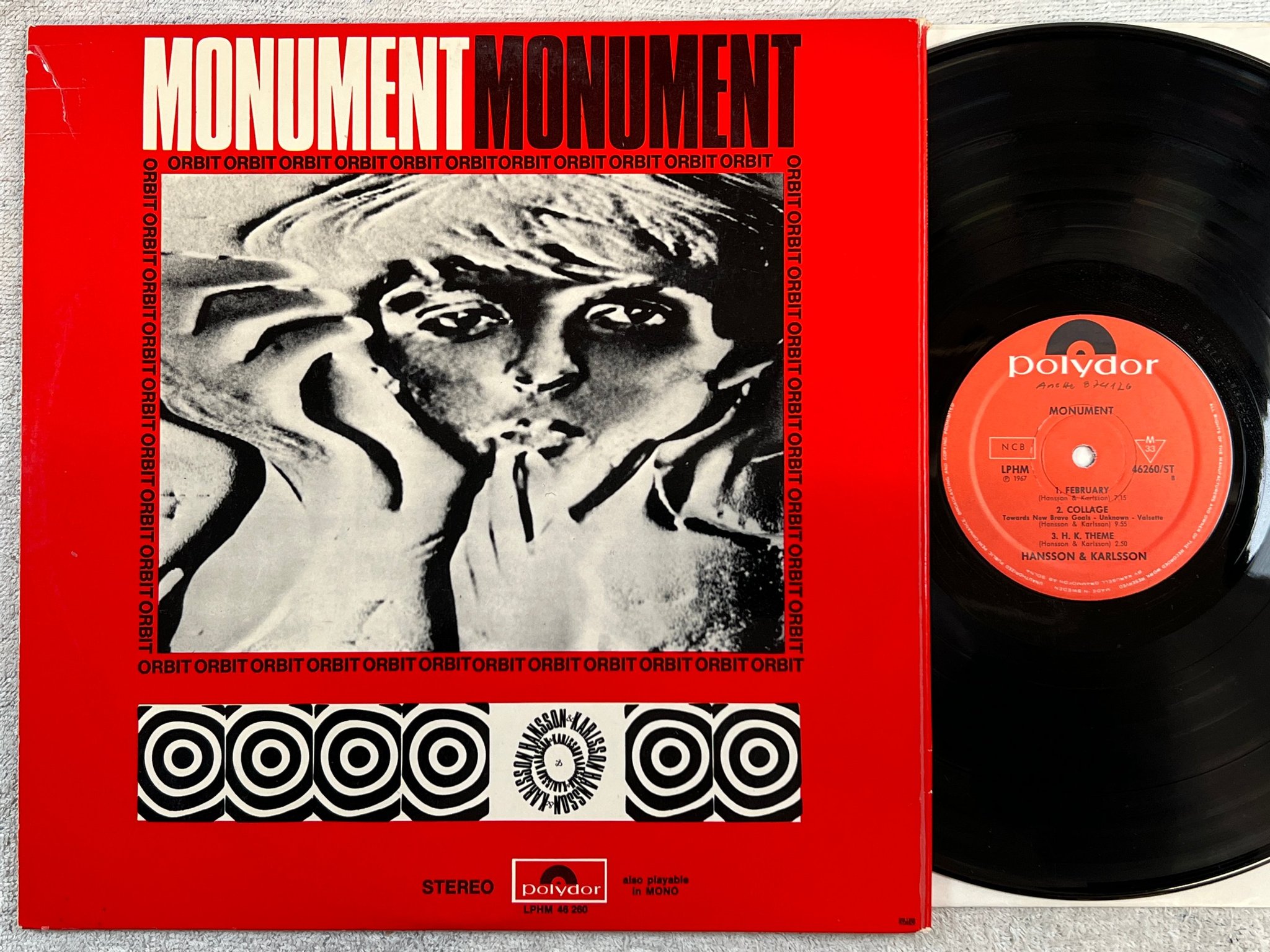 Omslagsbild för skivan HANSSON & KARLSSON monument LP -67 swe  POLYDOR 46260 ST ** classic **