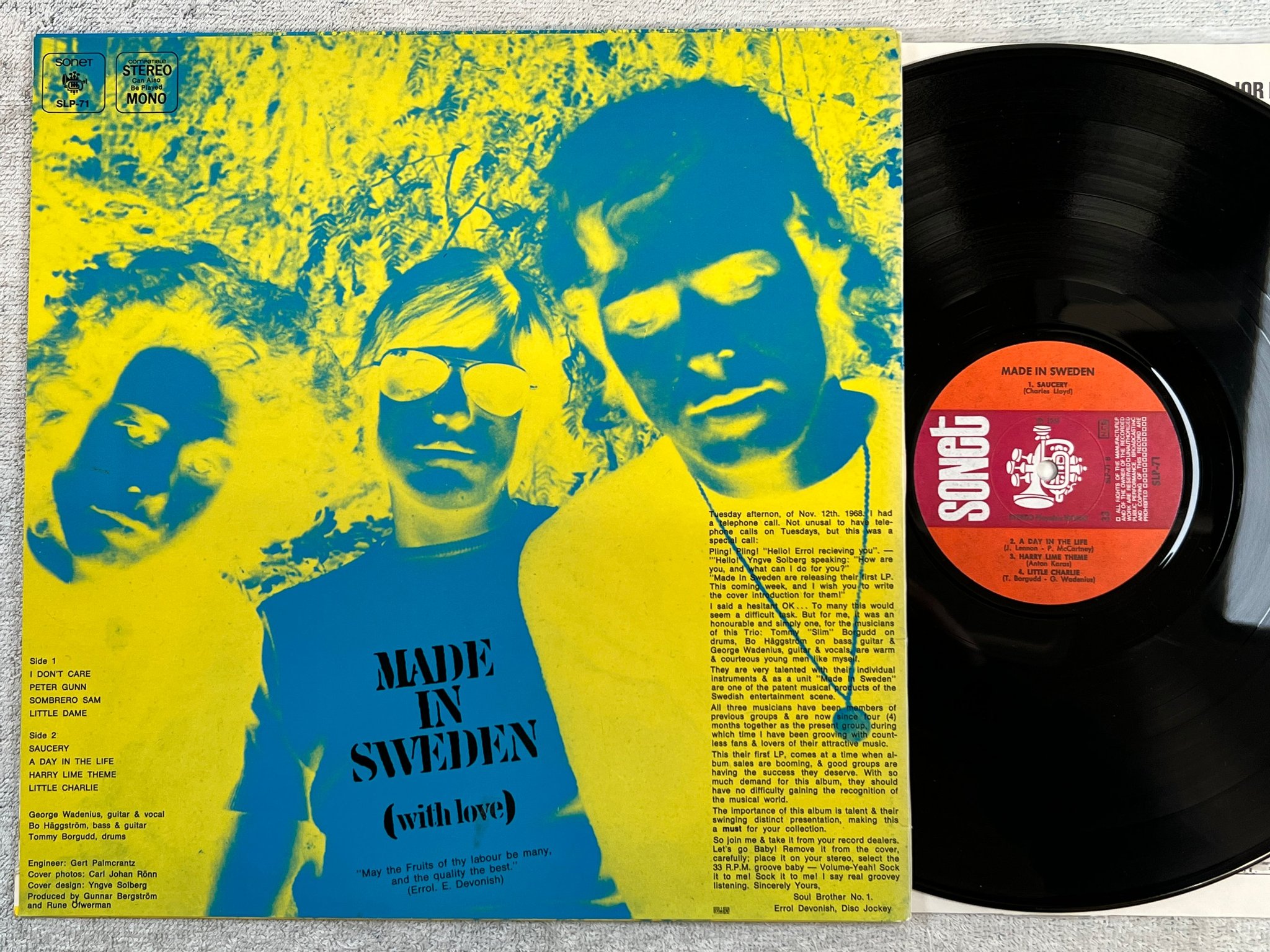 Omslagsbild för skivan MADE IN SWEDEN ( with love ) LP -68 Swe SONET SLP 71 