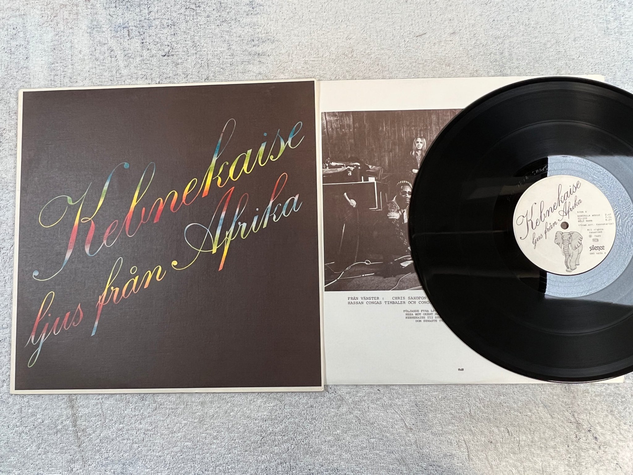 Omslagsbild för skivan KEBNEKAISE ljus från Afrika LP -76 Swe SILENCE SRS 4636	