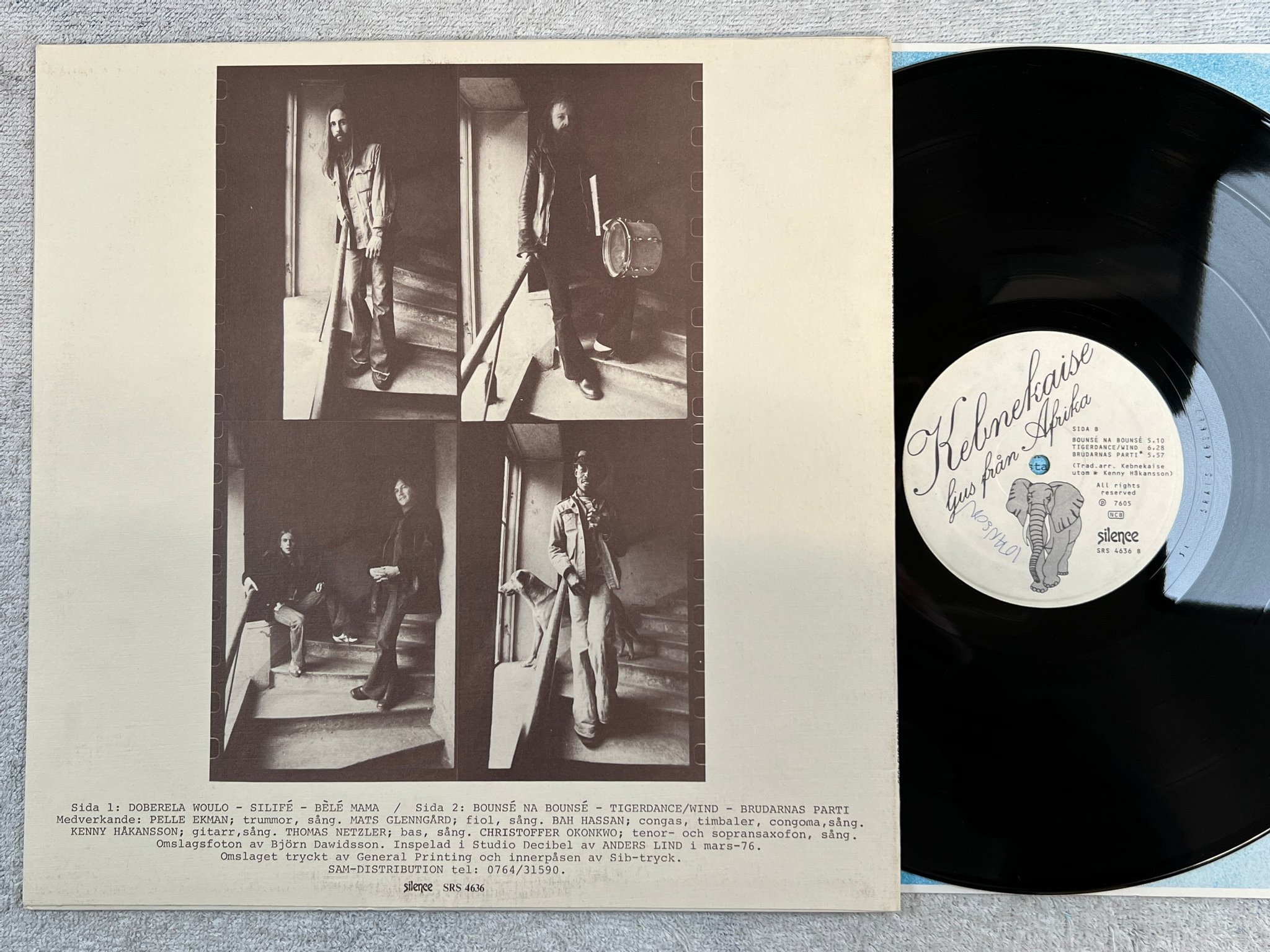 Omslagsbild för skivan KEBNEKAISE ljus från Afrika LP -76 Swe SILENCE SRS 4636	