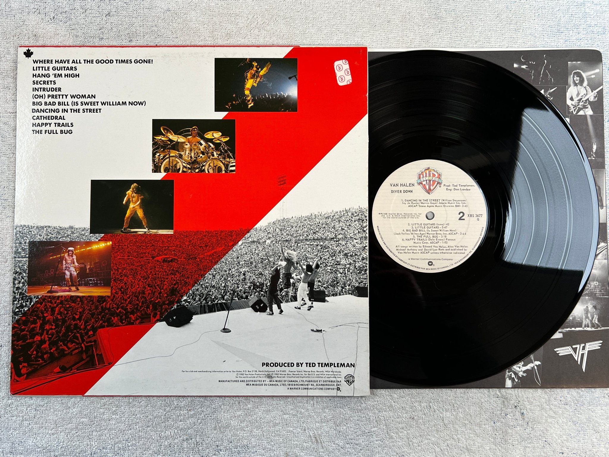 Omslagsbild för skivan VAN HALEN diver down LP -82 Can WARNER XBS 3677