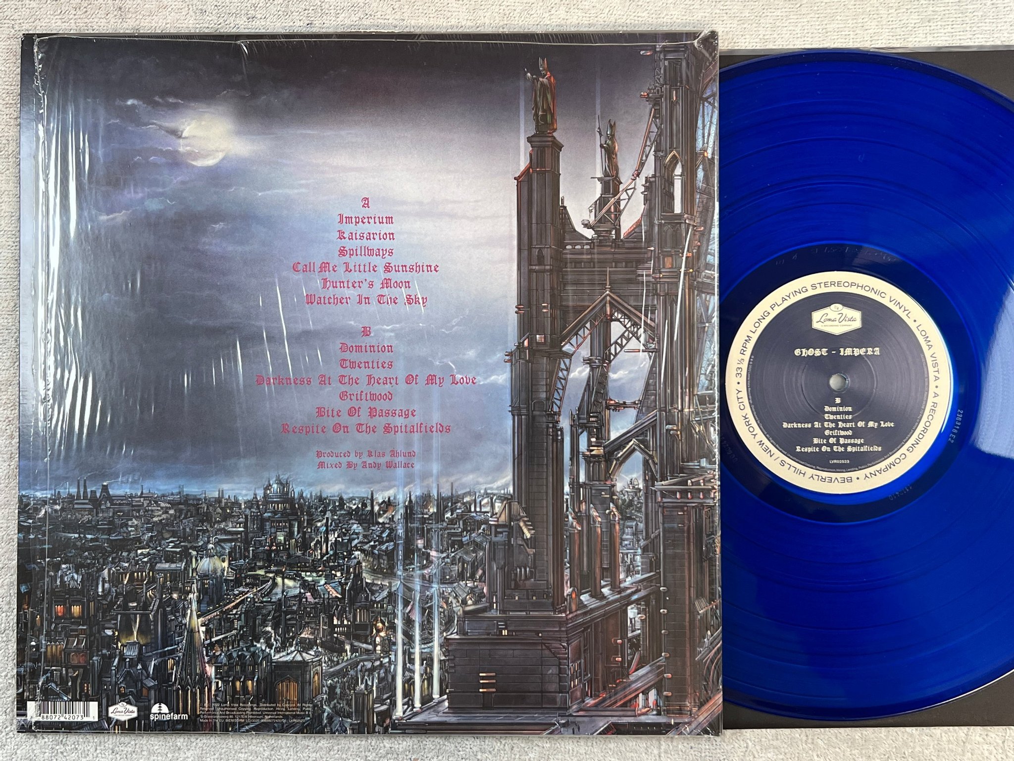 Omslagsbild för skivan GHOST Impera LP 2022 LOMA VISTA LVR02523 cyan edition 