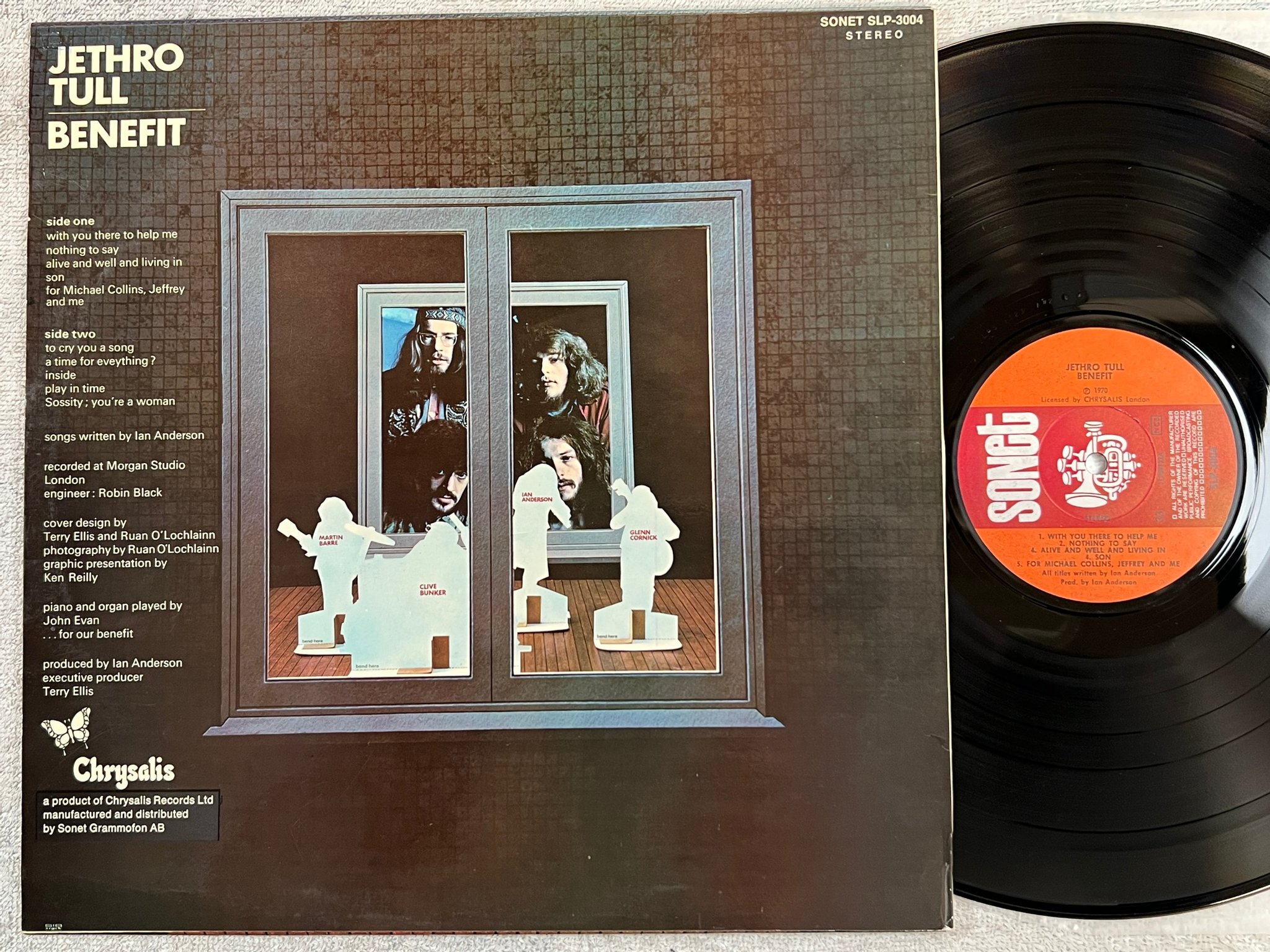 Omslagsbild för skivan JETHRO TULL benefit LP -70 SONET SLP-3004