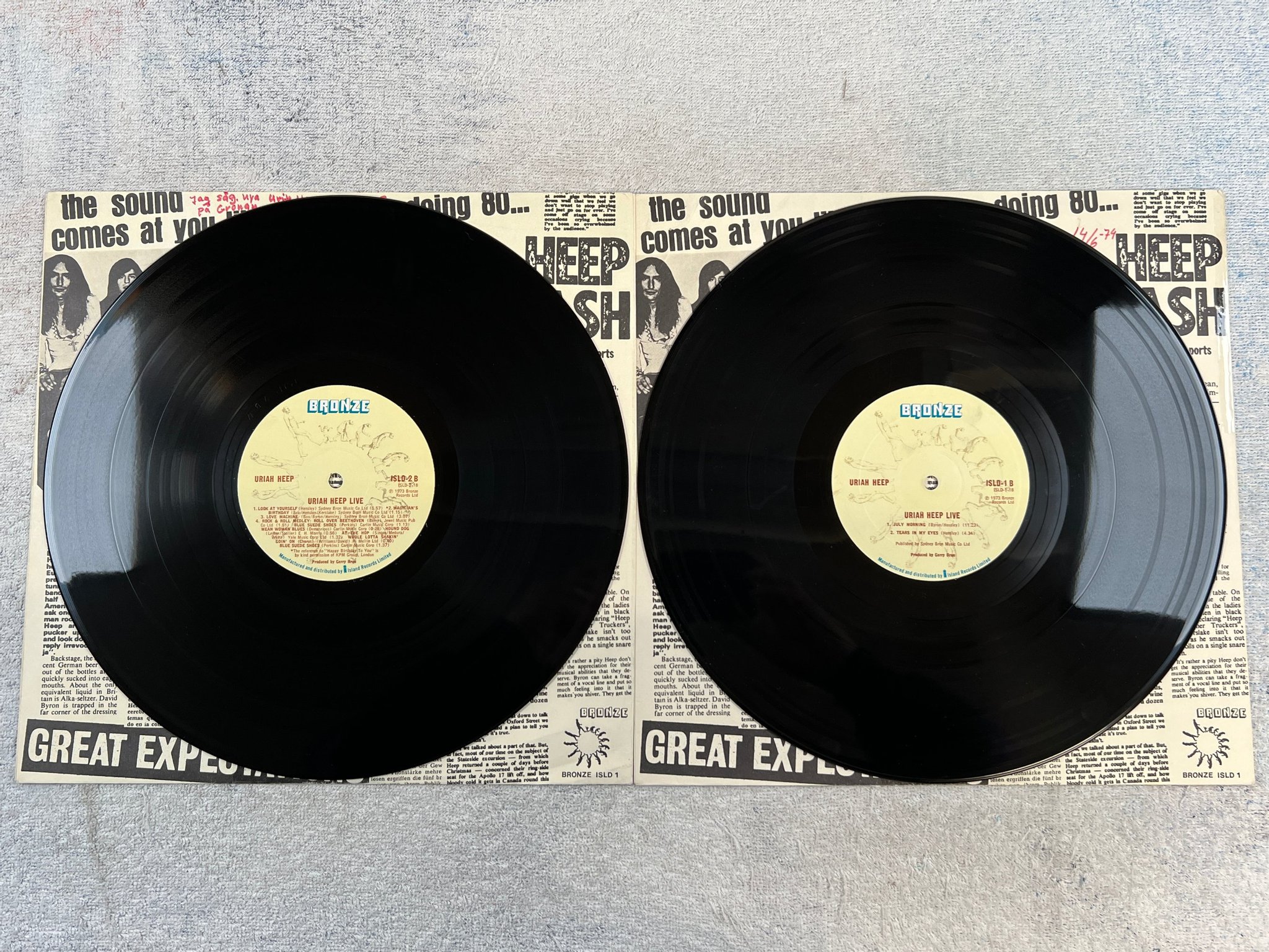 Omslagsbild för skivan URIAH HEEP live 2xLP -73  BRONZE ILSD-1