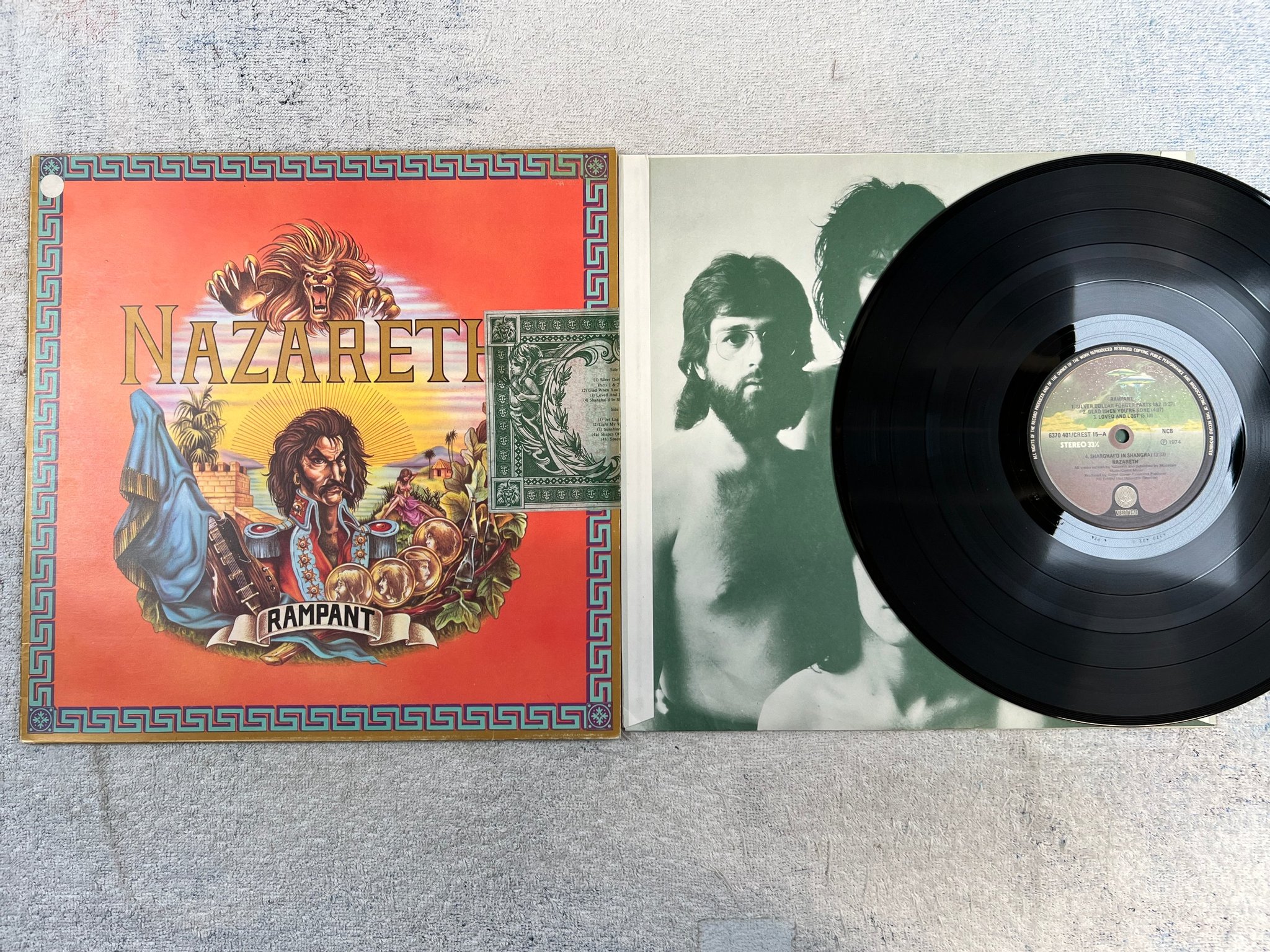 Omslagsbild för skivan NAZARETH rampant LP -74 ncb VERTIGO 6370 401