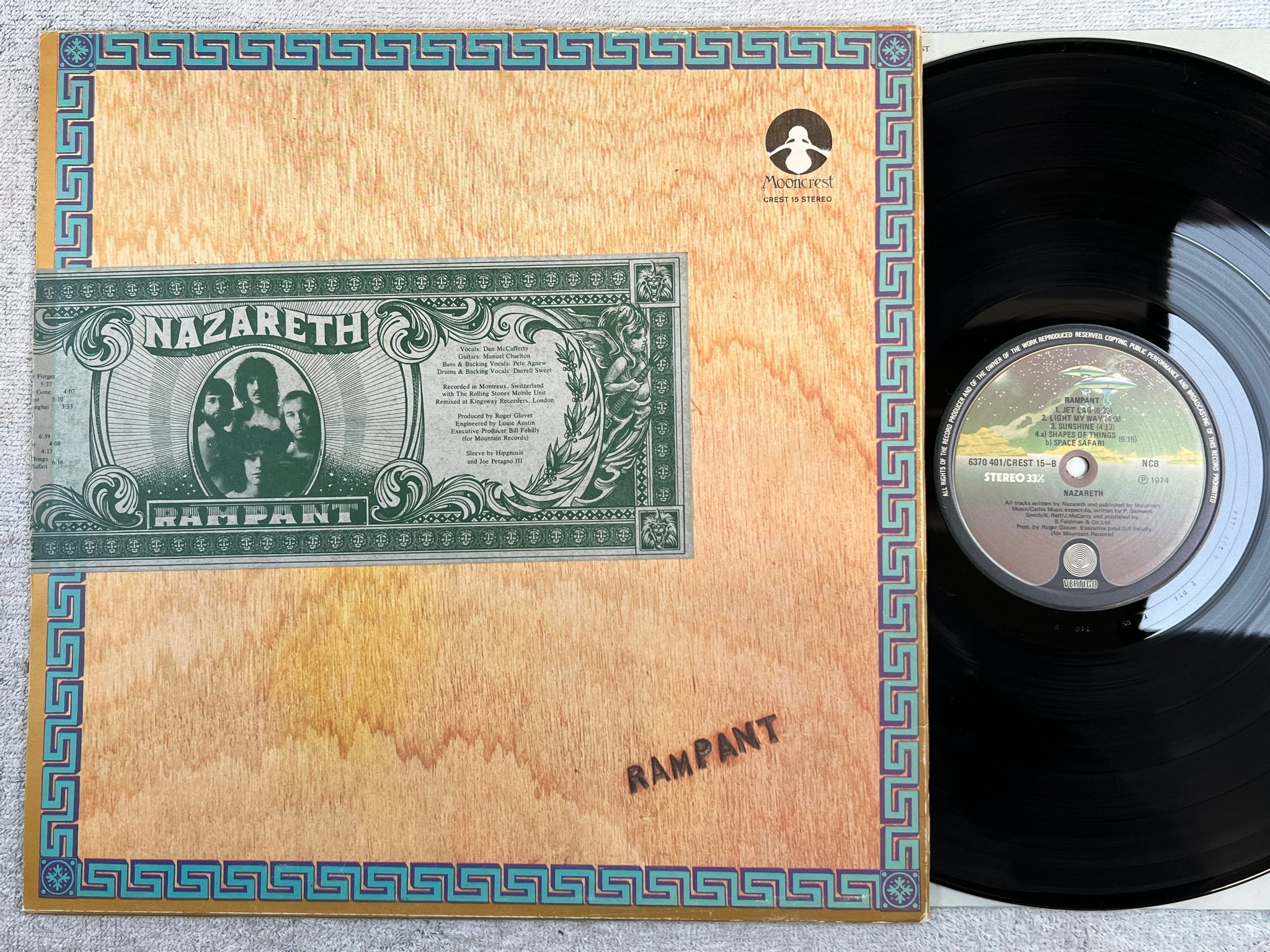 Omslagsbild för skivan NAZARETH rampant LP -74 ncb VERTIGO 6370 401