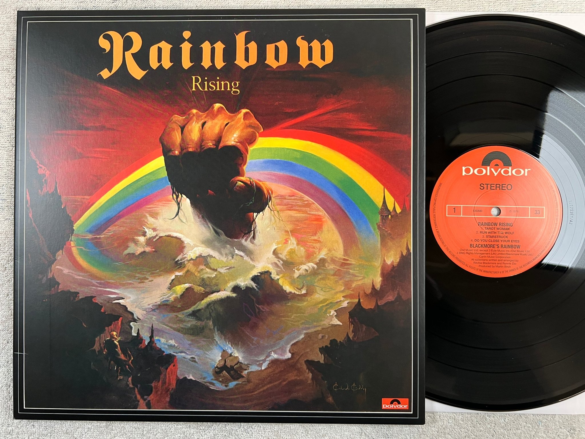 Omslagsbild för skivan RAINBOW rainbow rising LP -76/2014 re POLYDOR 5353583 
