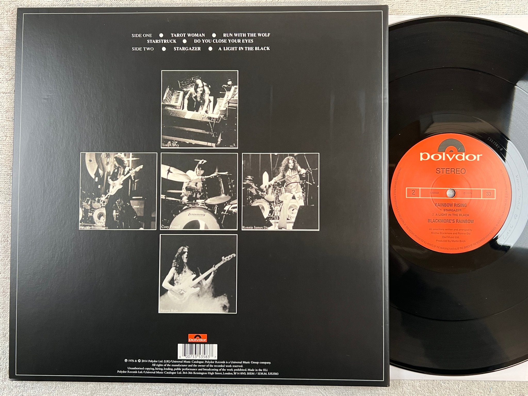 Omslagsbild för skivan RAINBOW rainbow rising LP -76/2014 re POLYDOR 5353583 