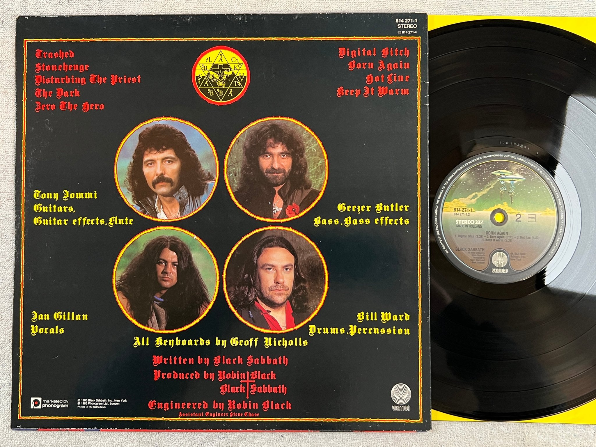 Omslagsbild för skivan BLACK SABBATH born again LP -83 Hol VERTIGO 814 271-1