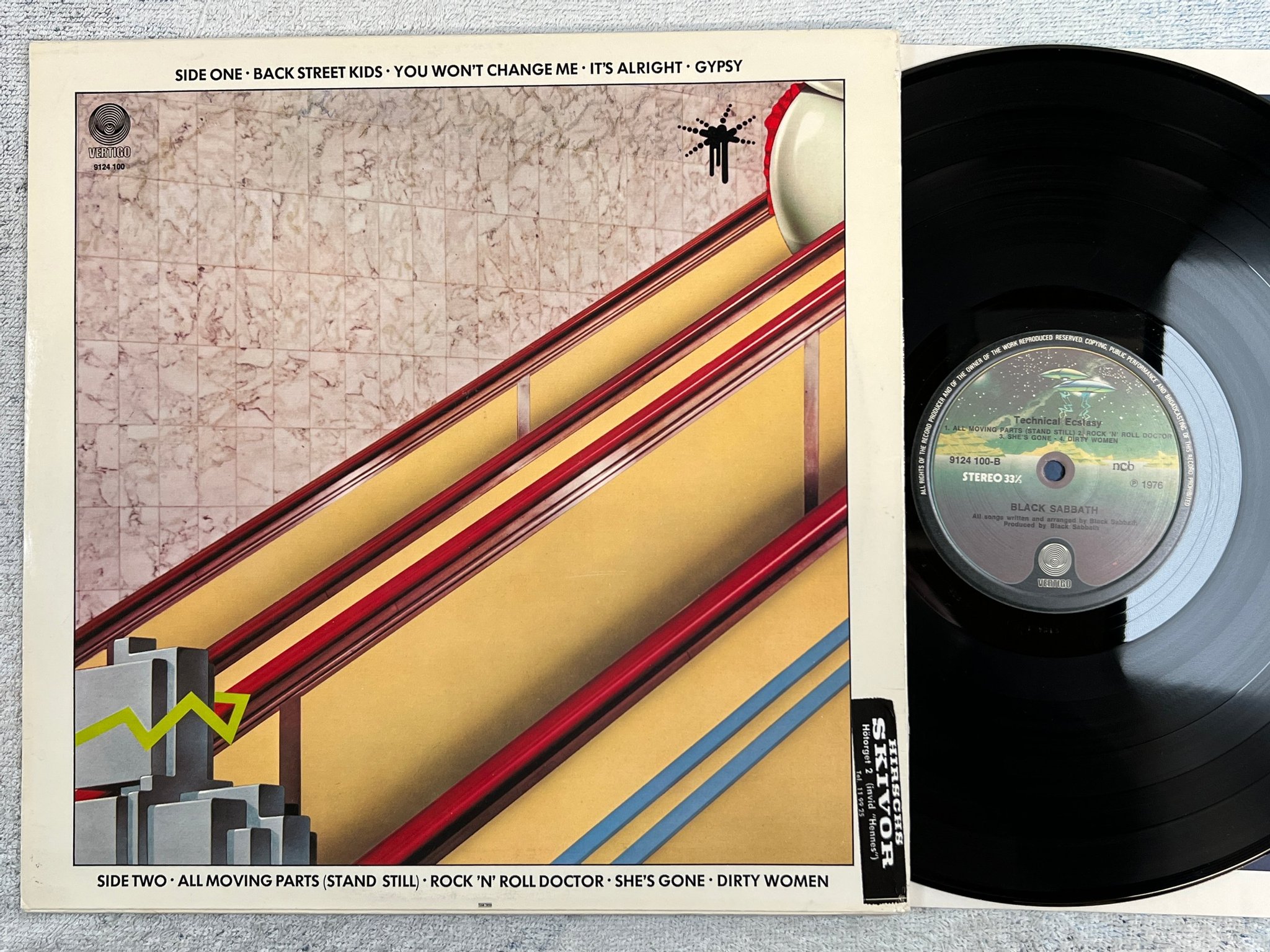 Omslagsbild för skivan BLACK SABBATH technical ecstasy LP -76 ncb VERTIGO 9124 100