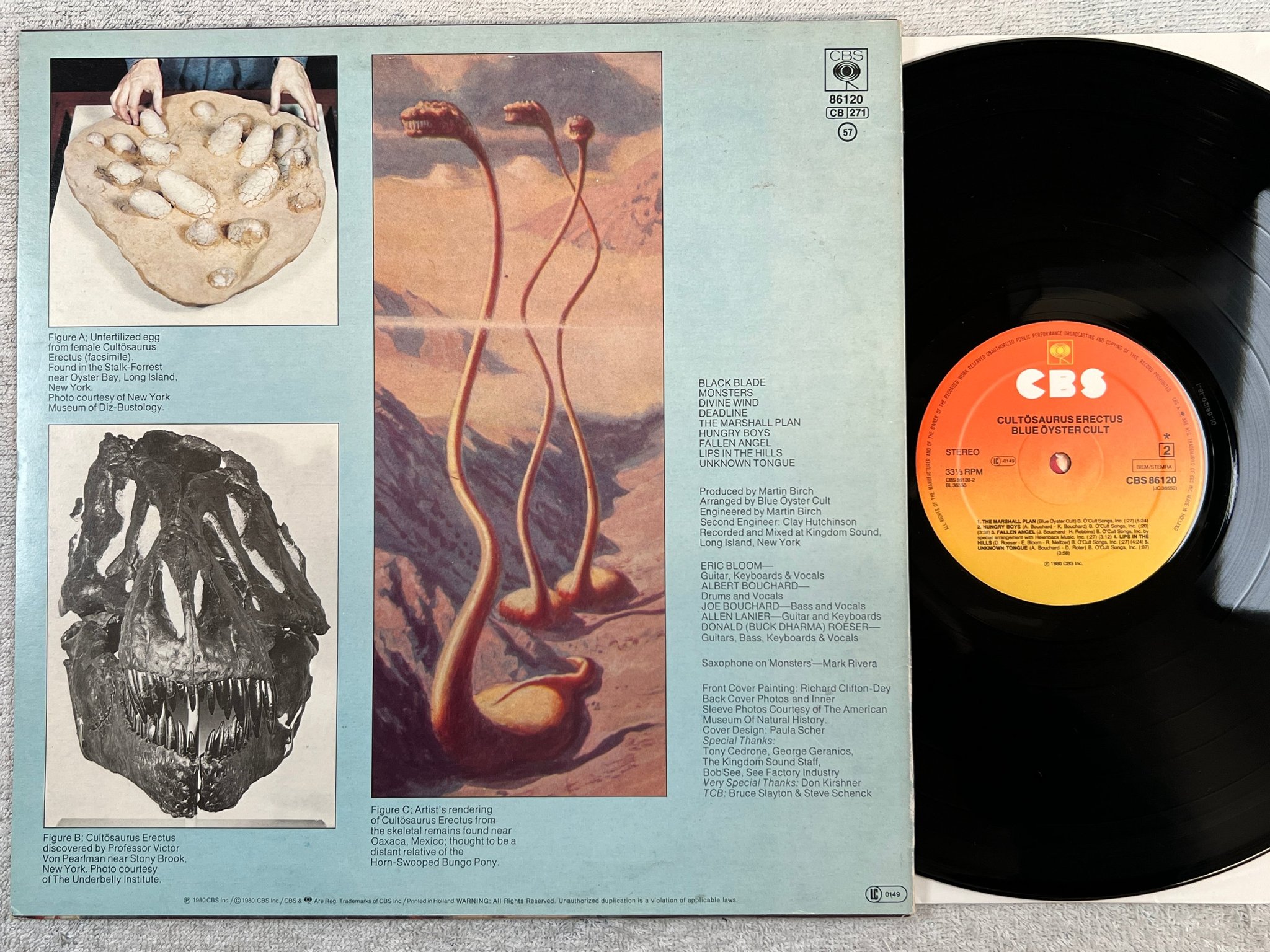 Omslagsbild för skivan BLUE ÖYSTER CULT Cultösaurus Erectus LP -80 Hol CBS 86120