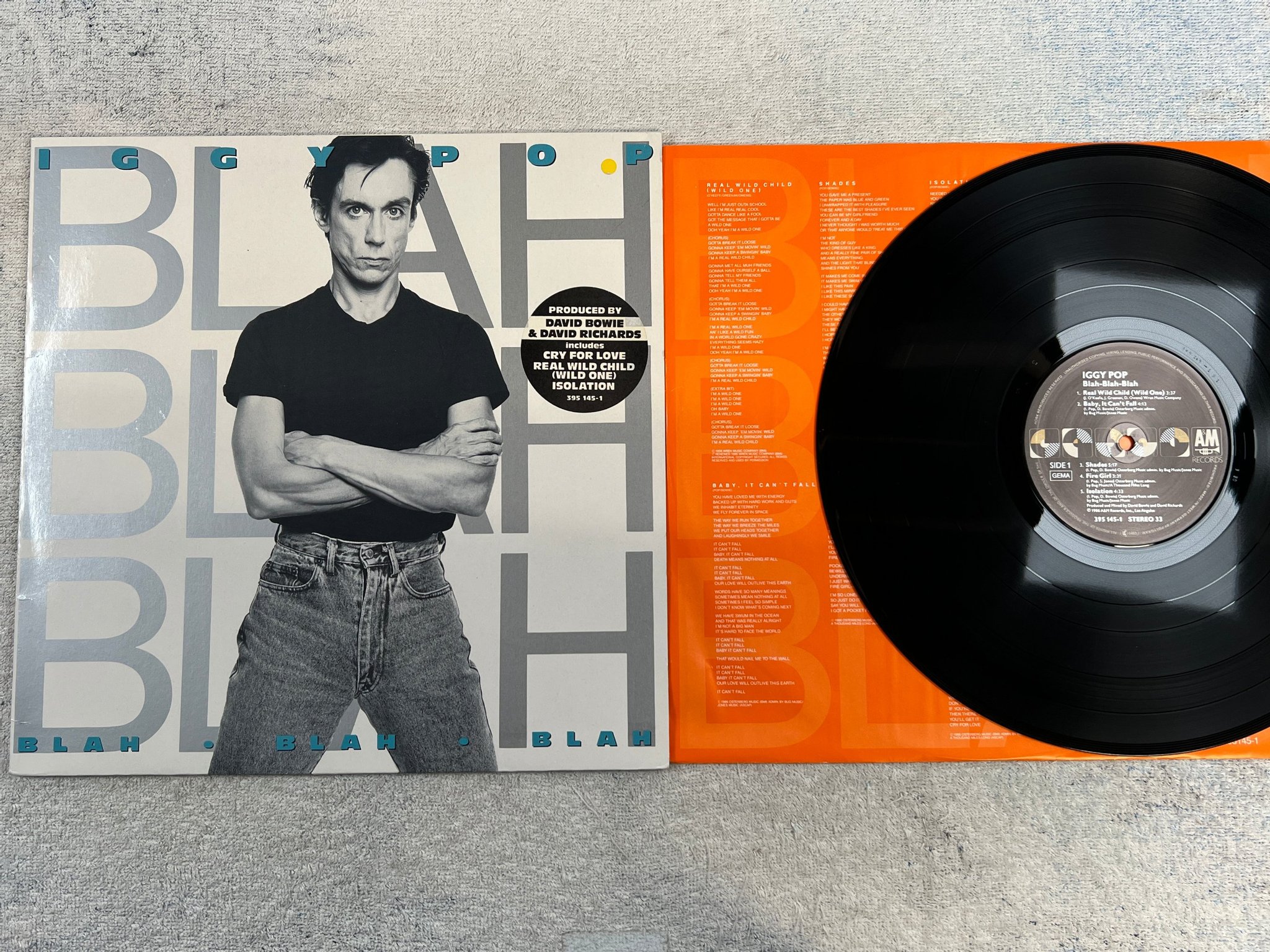 Omslagsbild för skivan IGGY POP blah-blah-blah LP -86 Ger A&M 395145-1