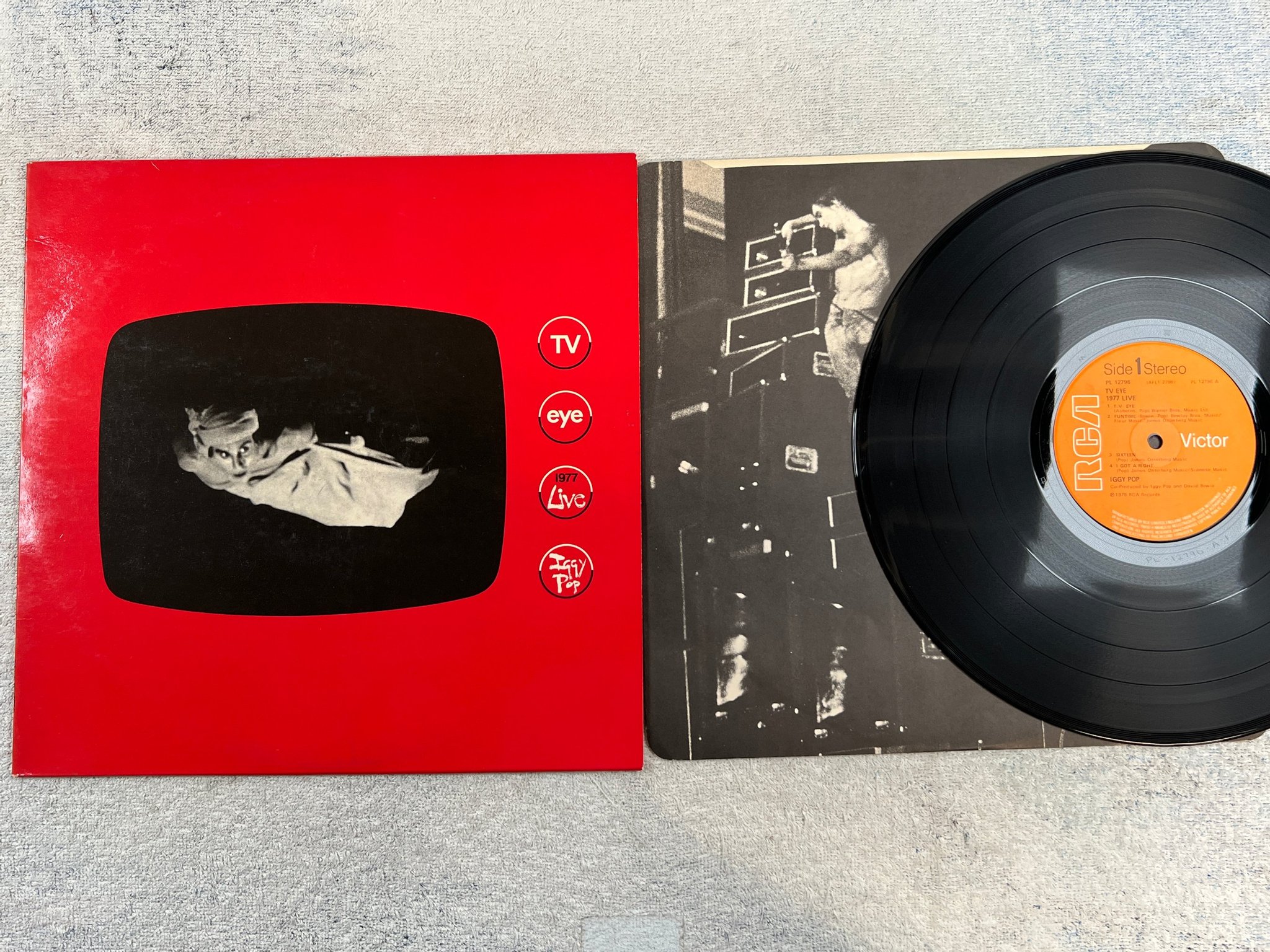 Omslagsbild för skivan IGGY POP tv eye 1977 live LP -78 UK RCA PL 12796