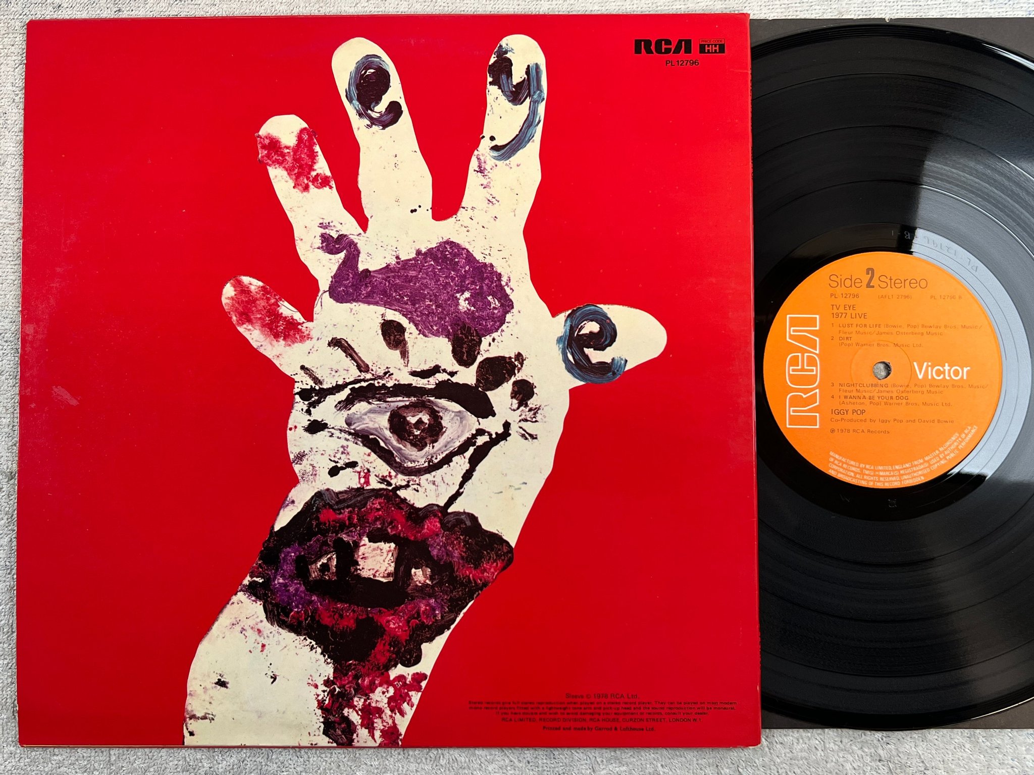 Omslagsbild för skivan IGGY POP tv eye 1977 live LP -78 UK RCA PL 12796