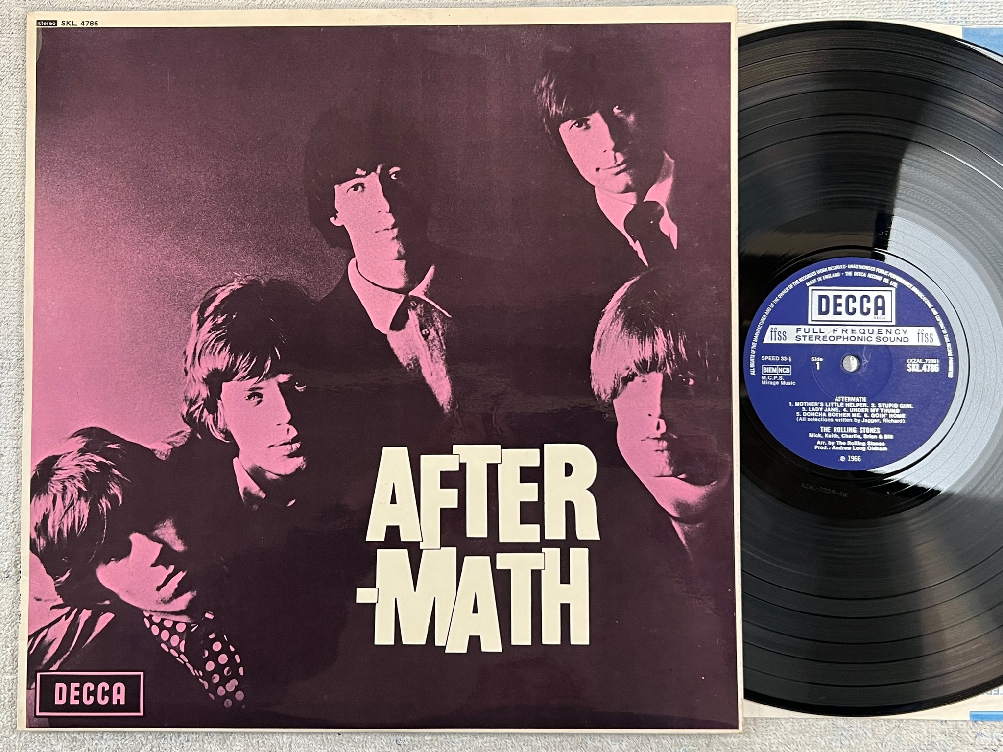 Omslagsbild för skivan ROLLING STONES aftermath LP  UK DECCA SKL 4786