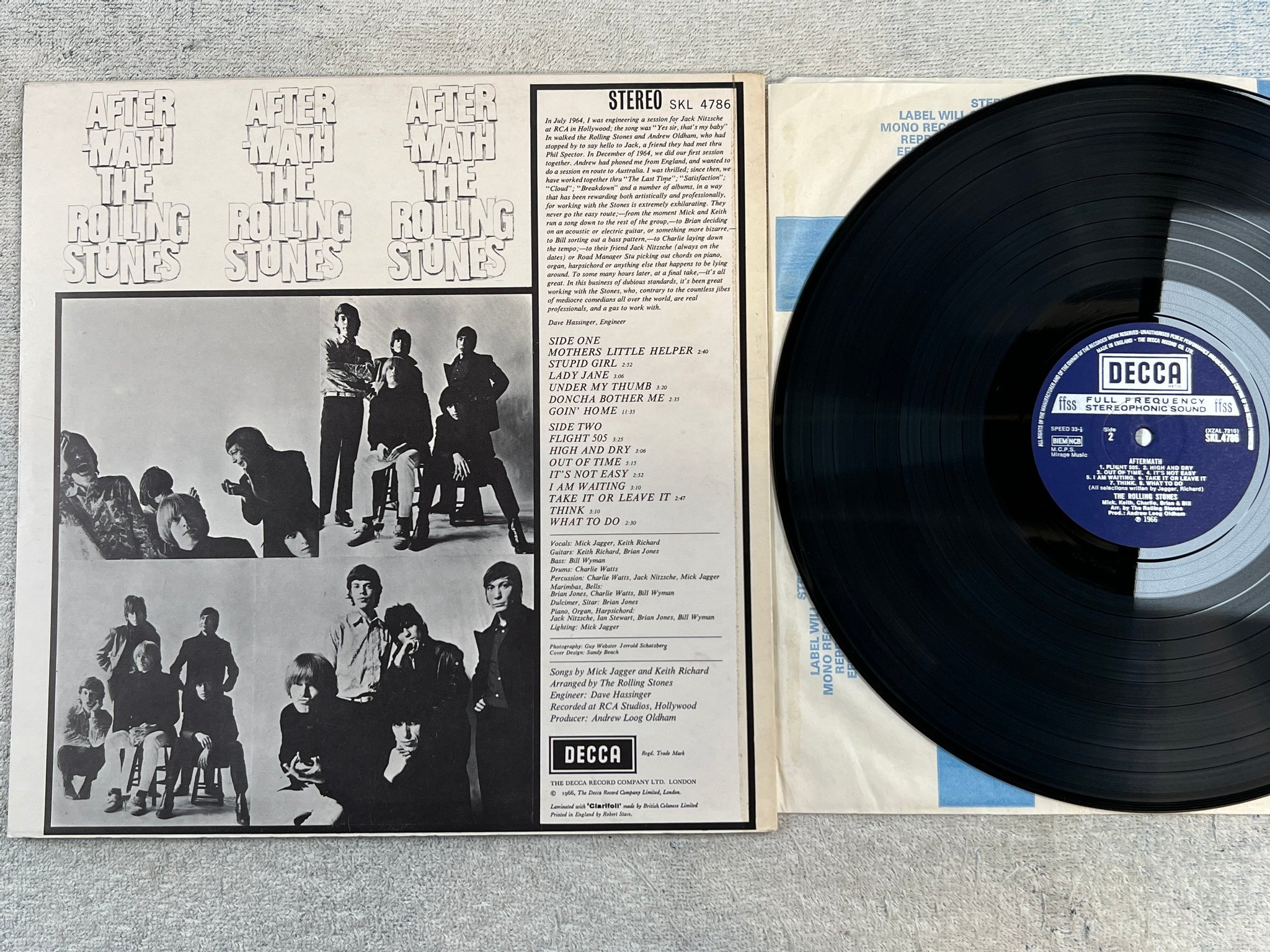 Omslagsbild för skivan ROLLING STONES aftermath LP  UK DECCA SKL 4786