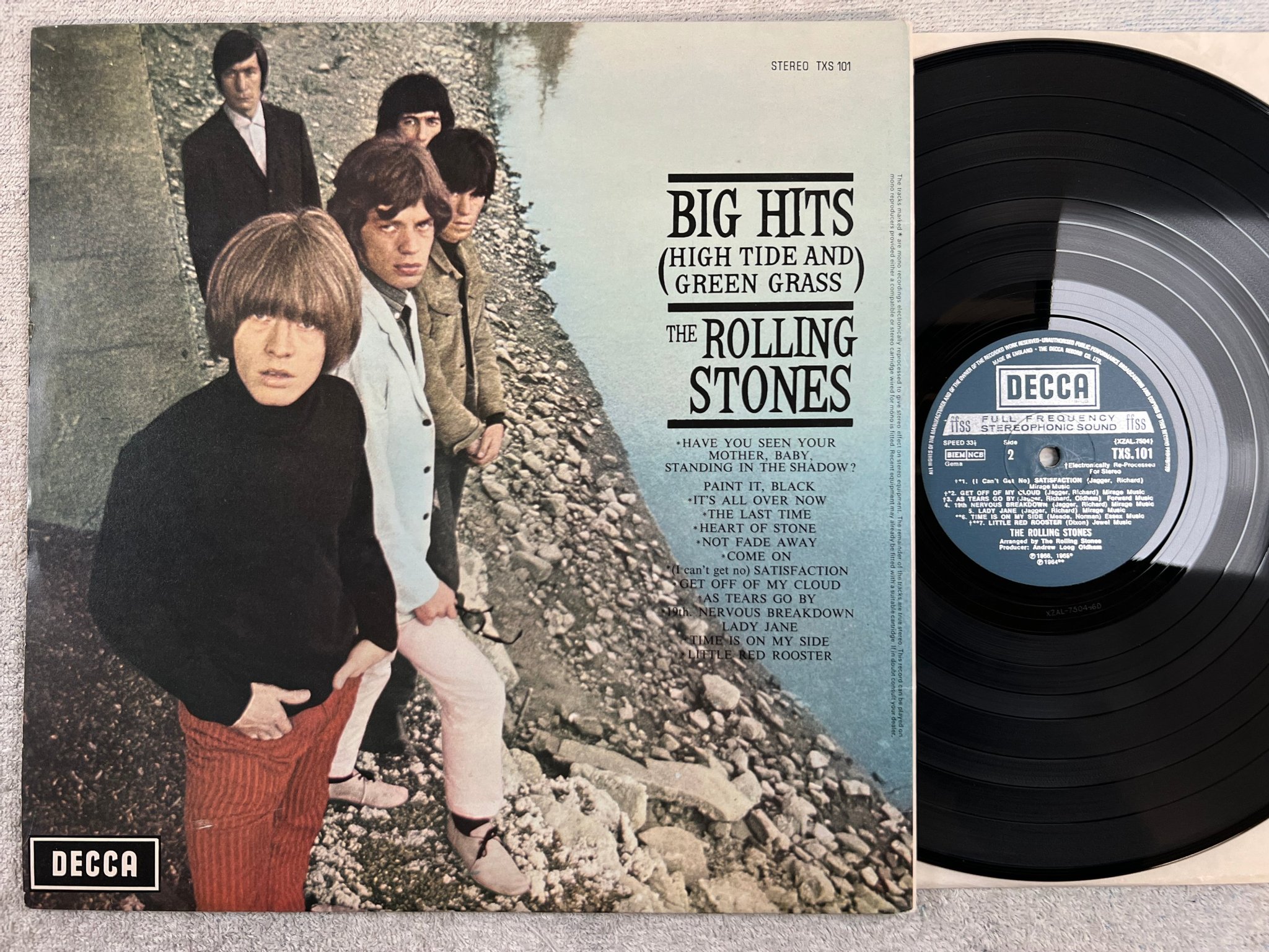 Omslagsbild för skivan ROLLING STONES big hits LP UK DECCA TXS 101 