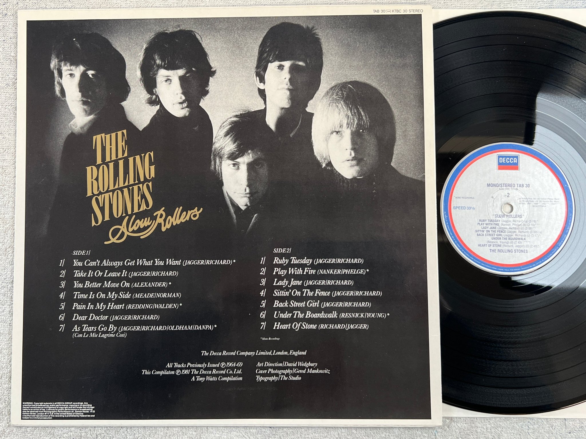 Omslagsbild för skivan ROLLING STONES slow rollers LP Hol DECCA TAB 30