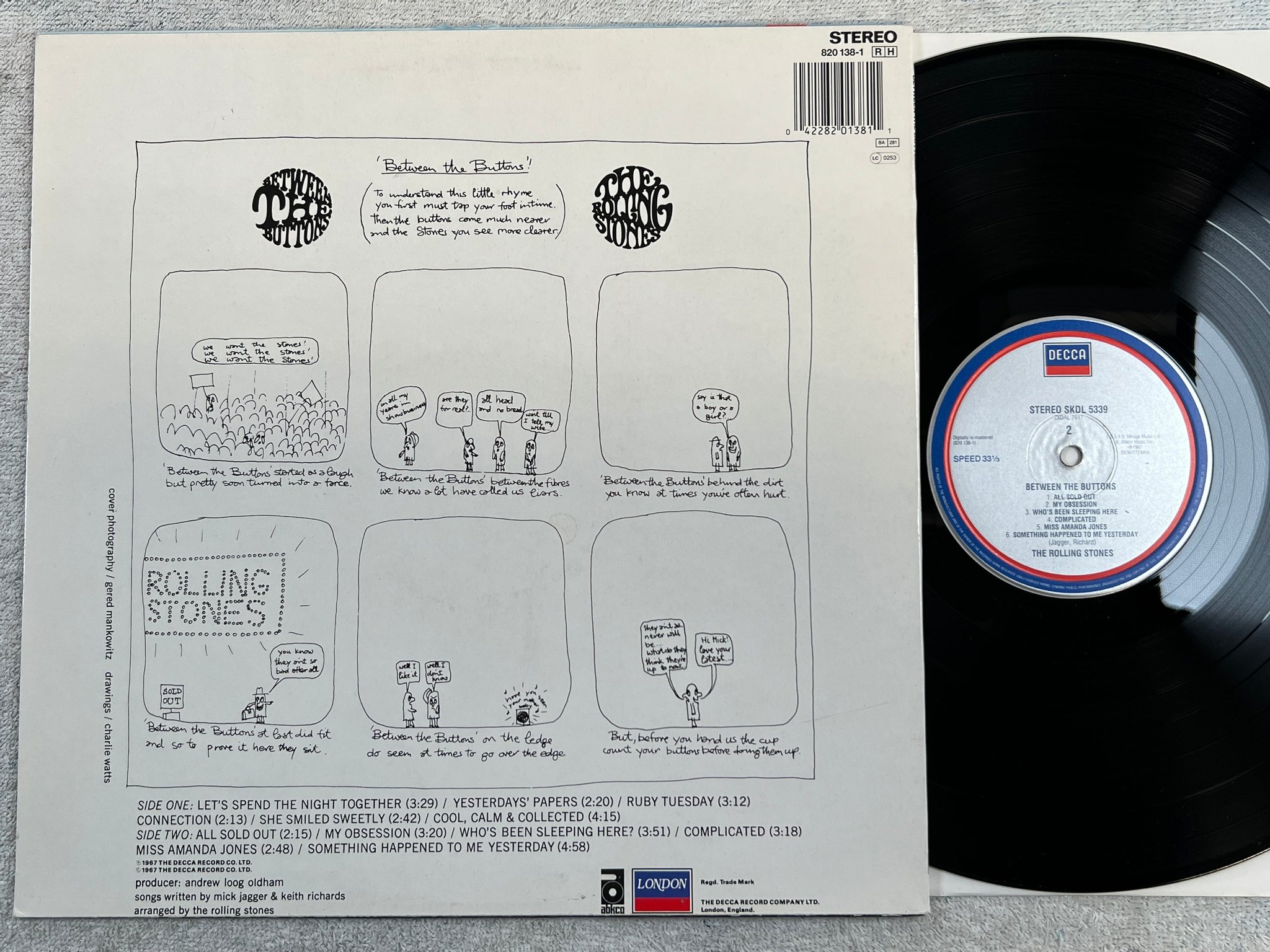 Omslagsbild för skivan ROLLING STONES between the buttons LP re DECCA SKOL 5339
