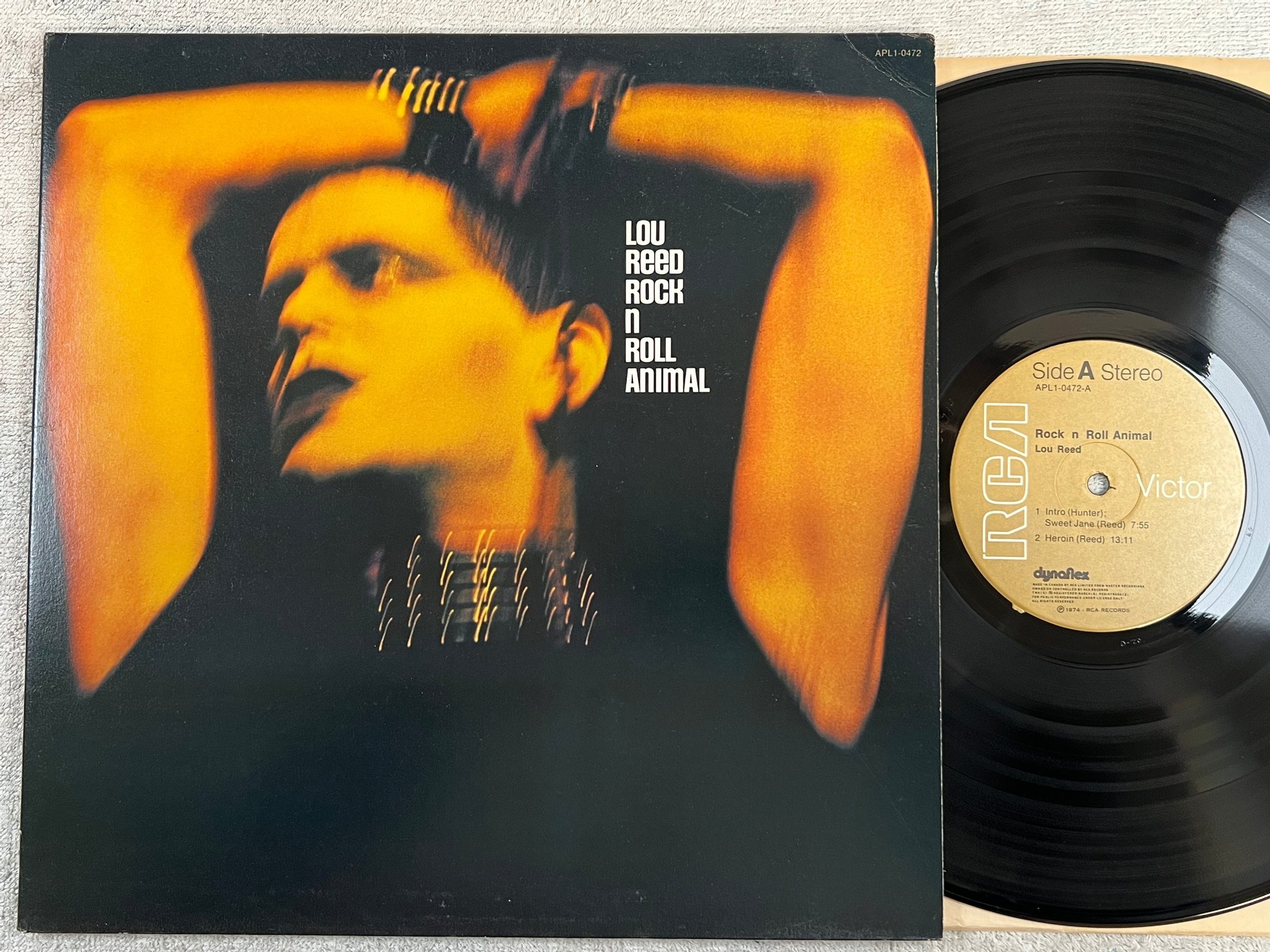 Omslagsbild för skivan LOU REED rock n roll animal LP- 74 Can RCA APL1 0472