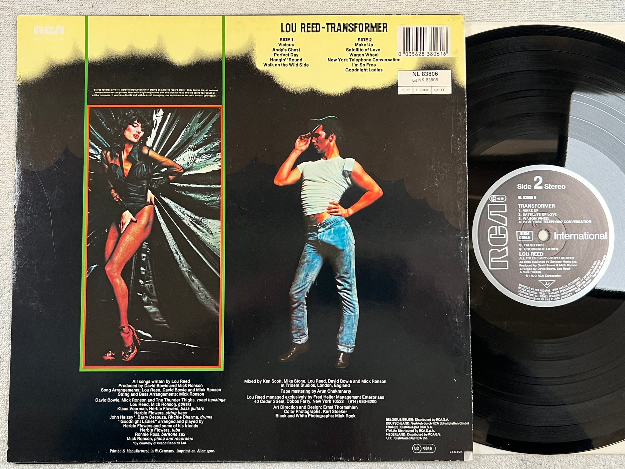 Omslagsbild för skivan LOU REED transformer LP Ger RCA NL 83806