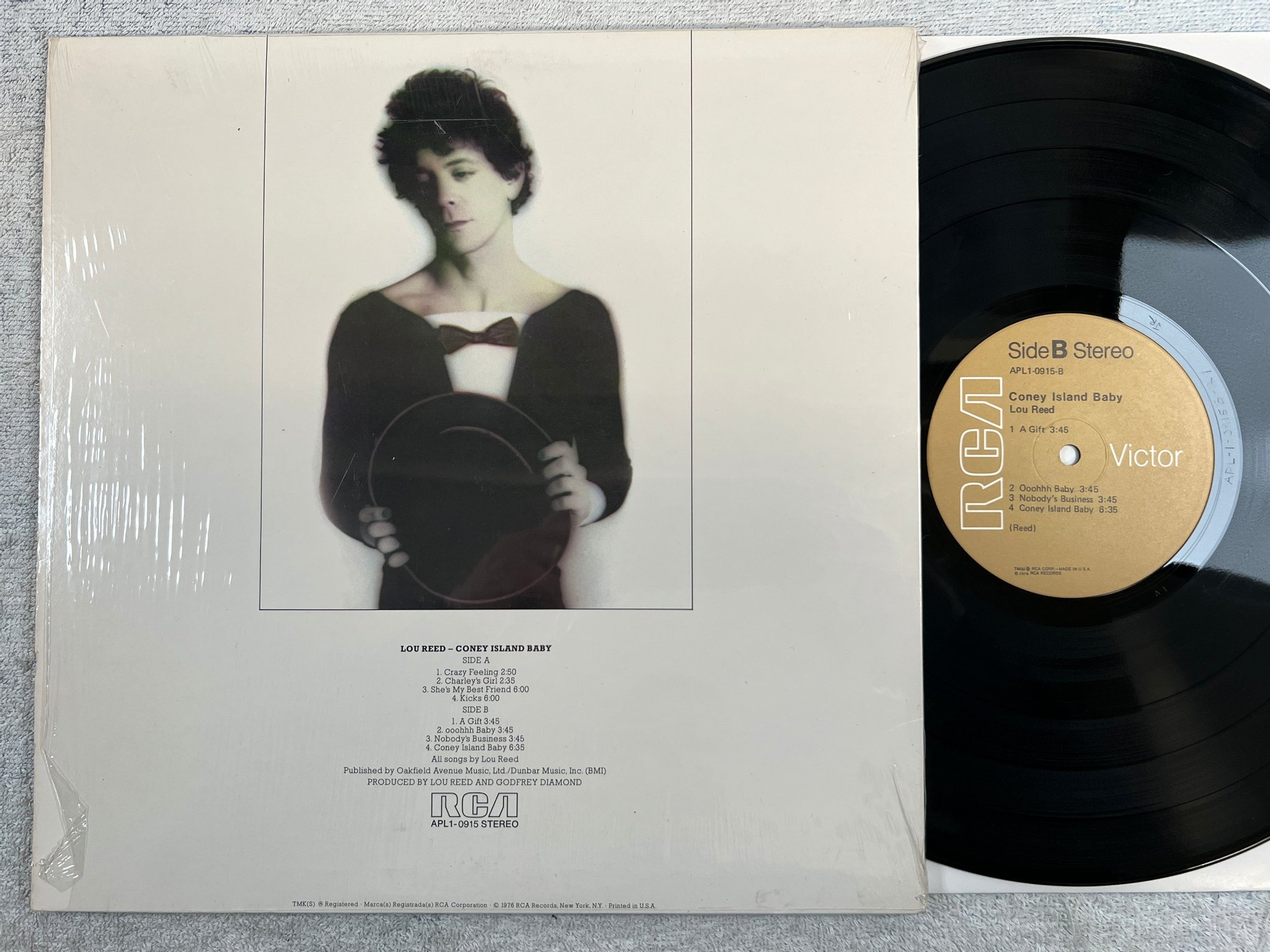 Omslagsbild för skivan LOU REED Coney Island baby LP -76 RCA APL1-0915