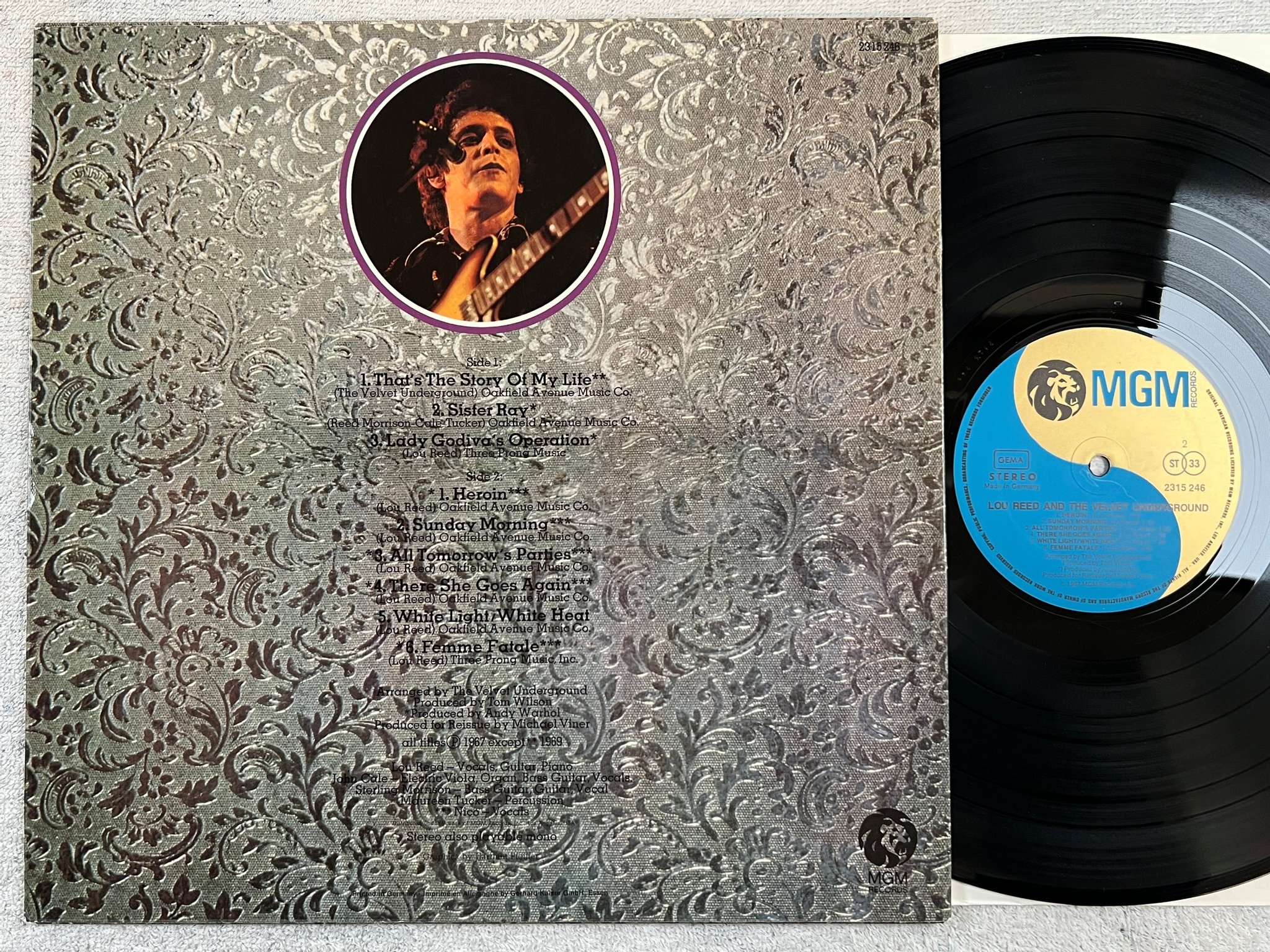 Omslagsbild för skivan LOU REED & THE VELVET UNDEREGROUND s/t LP Ger MGM 2315 246