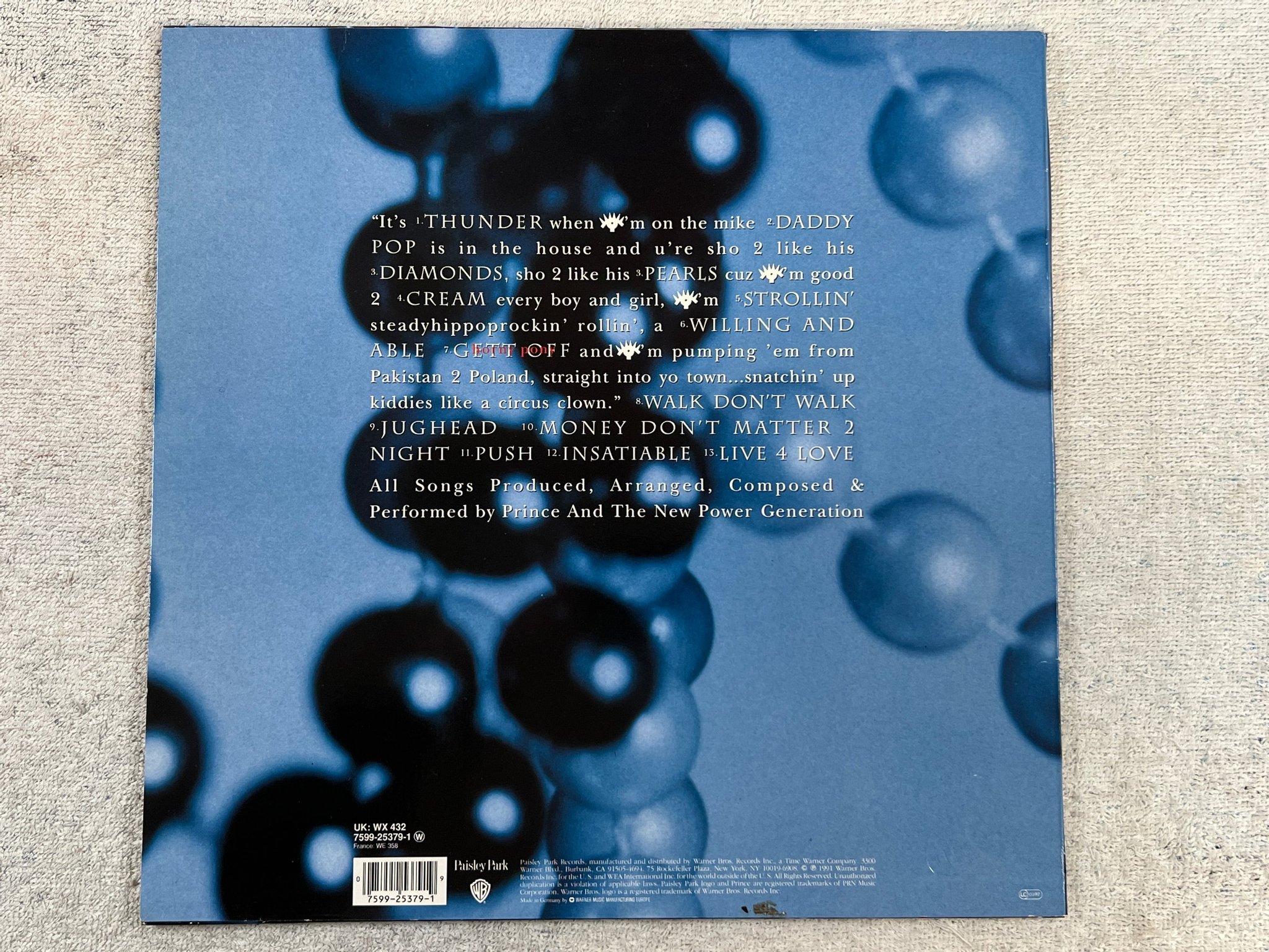 Omslagsbild för skivan PRINCE & THE N.P.G. diamonds and pearls 2xLP -91 PAISLEY PARK 7599-25379-1