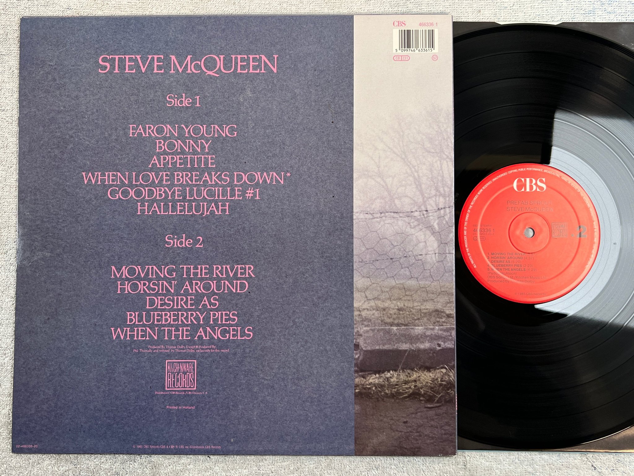 Omslagsbild för skivan PREFAB SPROUT Steve McQueen LP -85 Hol CBS 4663361