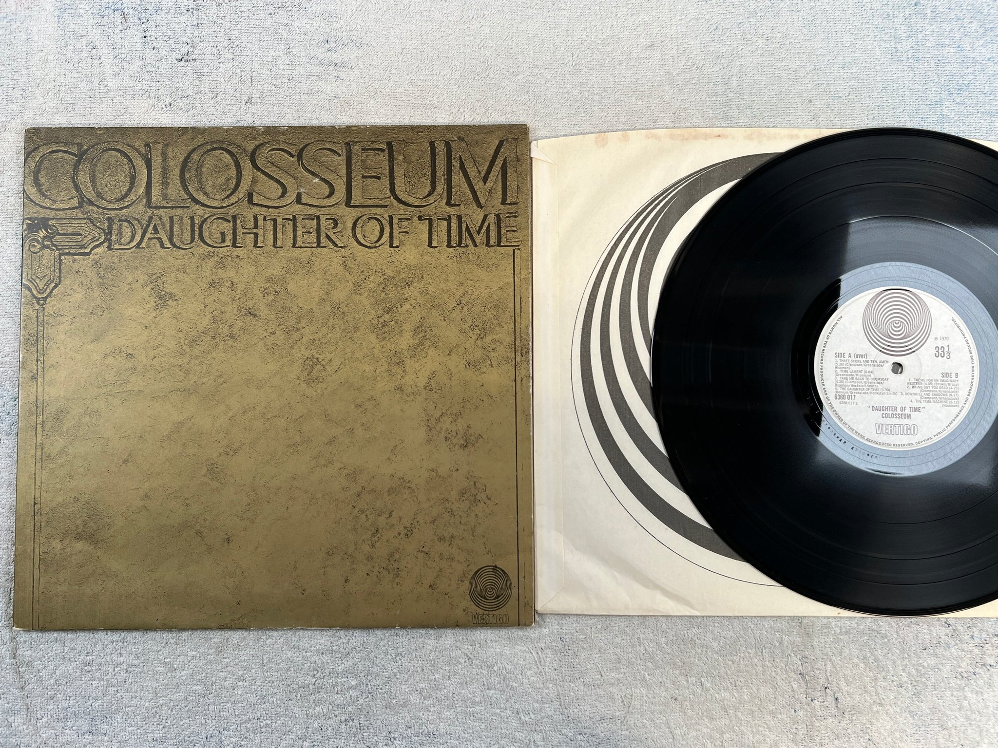 Omslagsbild för skivan COLOSSEUM daughter of time LP -70 UK VERTIGO 6360017 rare prog rock