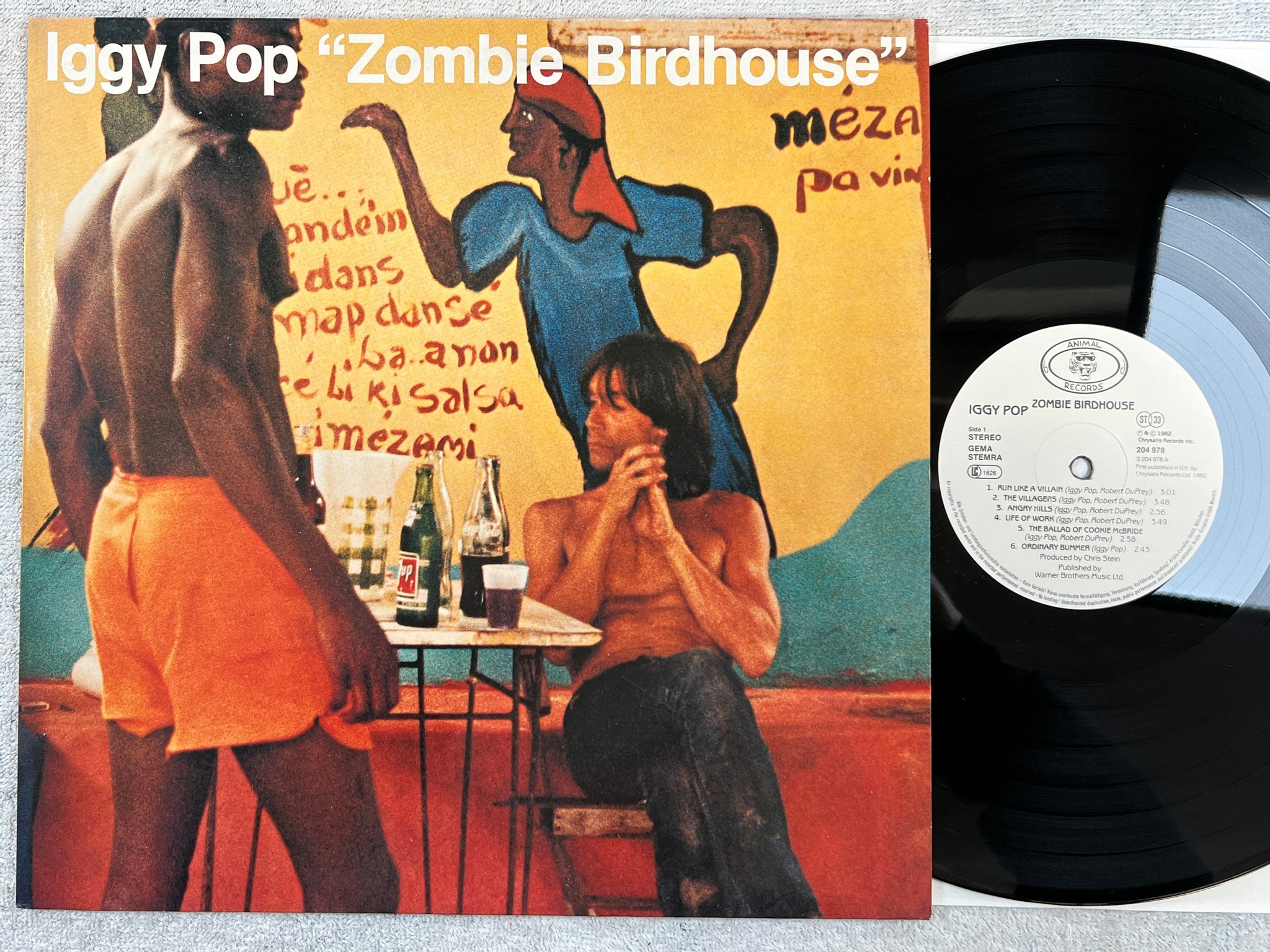 Omslagsbild för skivan IGGY POP zombie birdhouse LP -82 Ger ANIMAL 204 978